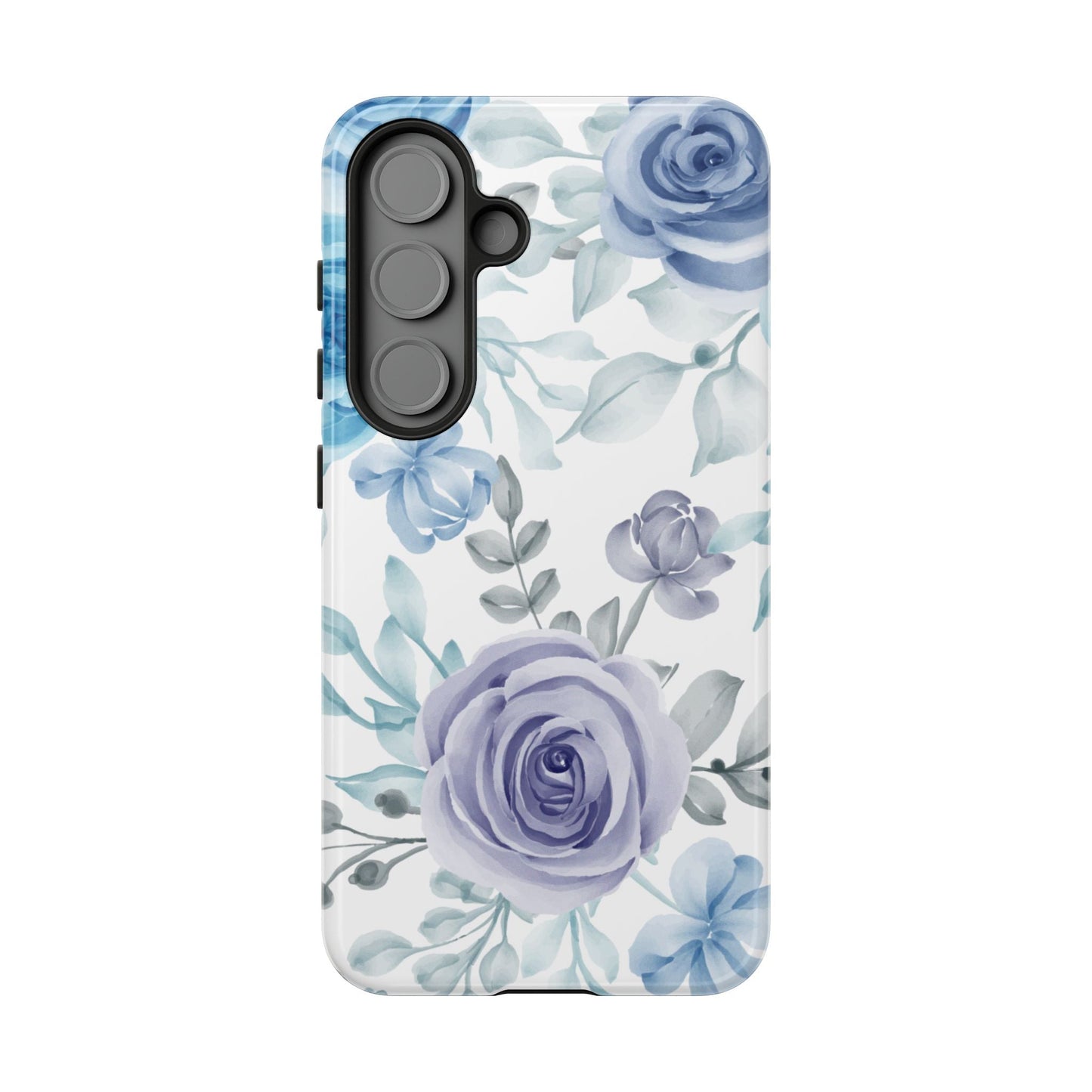 Elegant Blue & Violet Roses Samsung Galaxy Case – Artistic Floral Design for Stylish Protection - BOGO Cases