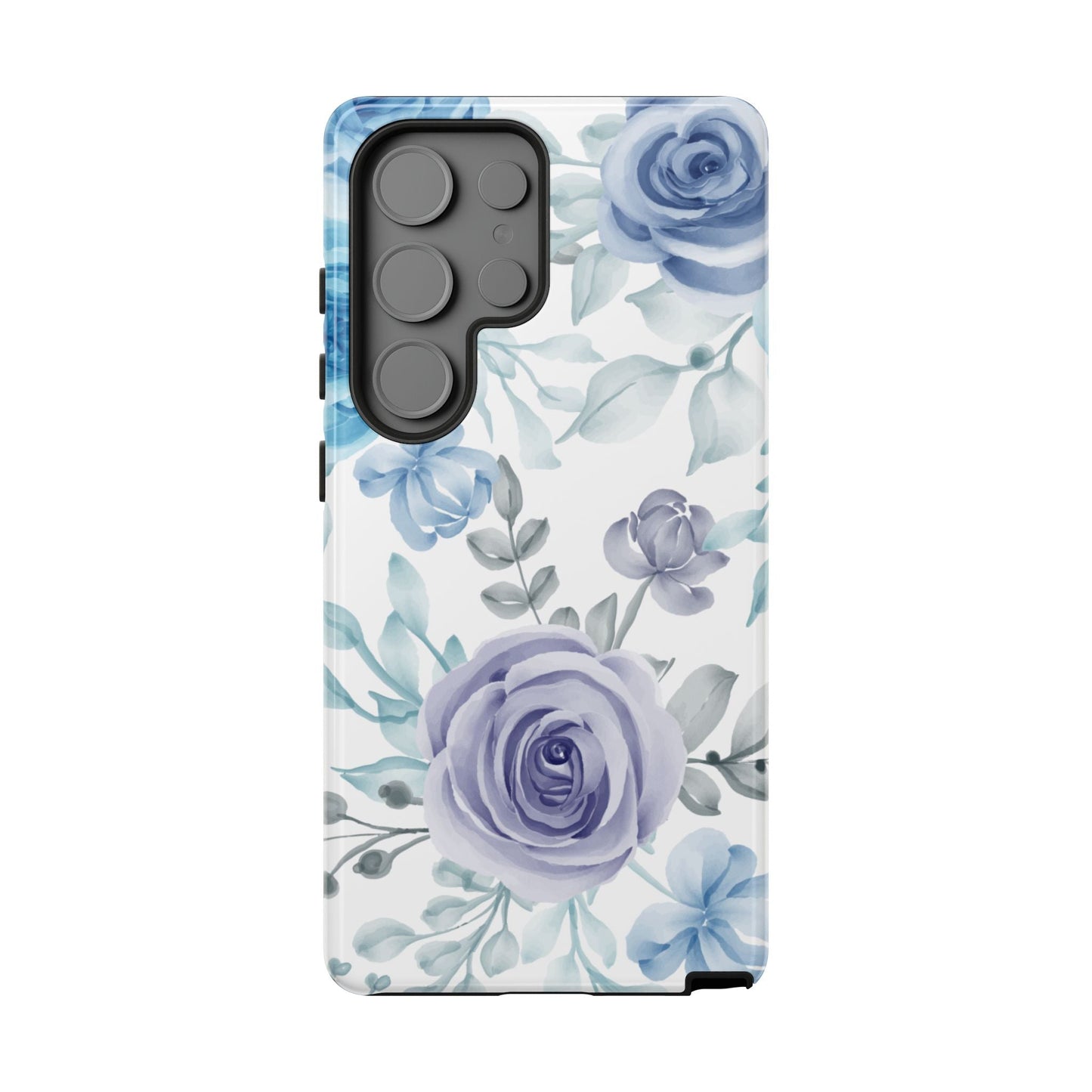 Elegant Blue & Violet Roses Samsung Galaxy Case – Artistic Floral Design for Stylish Protection - BOGO Cases