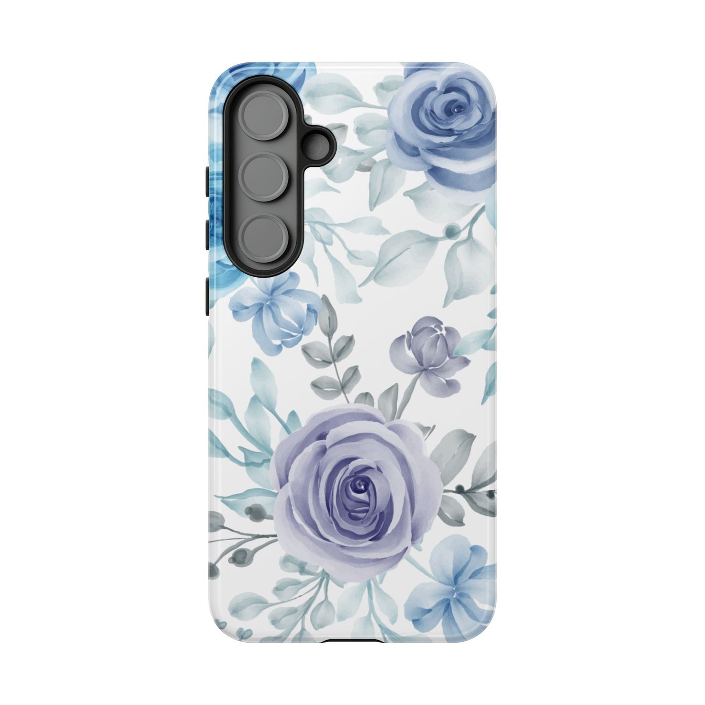 Elegant Blue & Violet Roses Samsung Galaxy Case – Artistic Floral Design for Stylish Protection - BOGO Cases