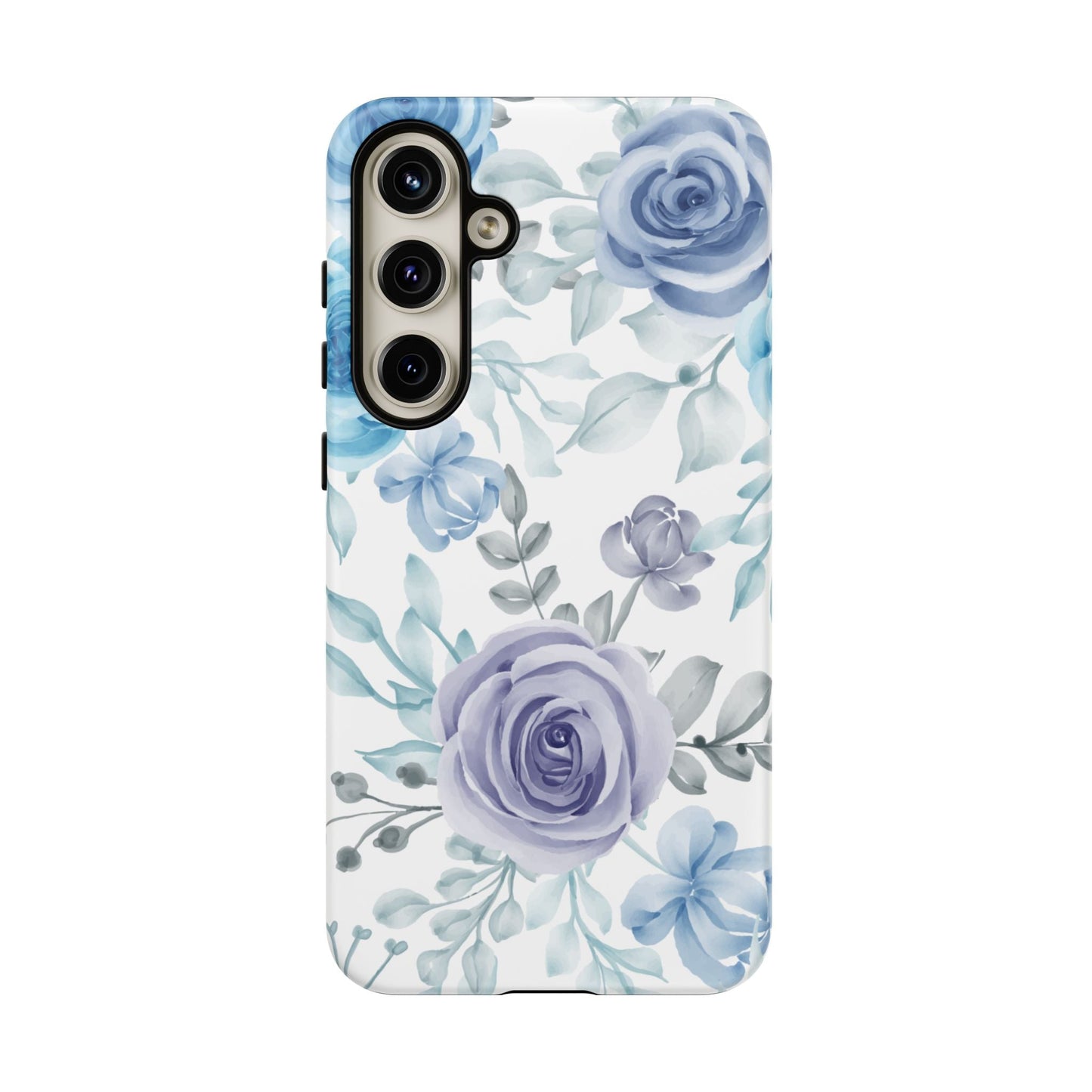 Elegant Blue & Violet Roses Samsung Galaxy Case – Artistic Floral Design for Stylish Protection - BOGO Cases