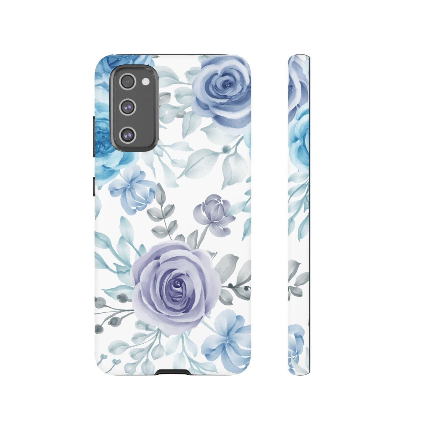Elegant Blue & Violet Roses Samsung Galaxy Case – Artistic Floral Design for Stylish Protection - BOGO Cases