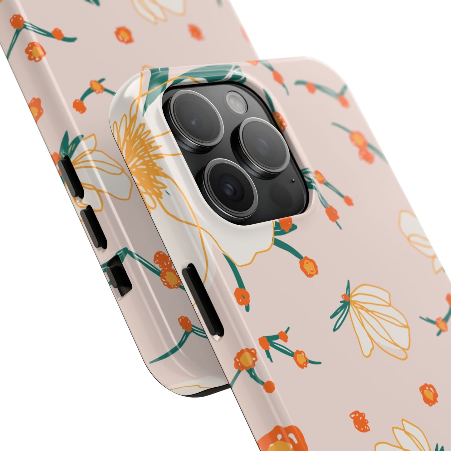 Elegant Magnolia Blossom Tough iPhone Case – Soft Blush Background, Shock - Resistant Design - BOGO Cases