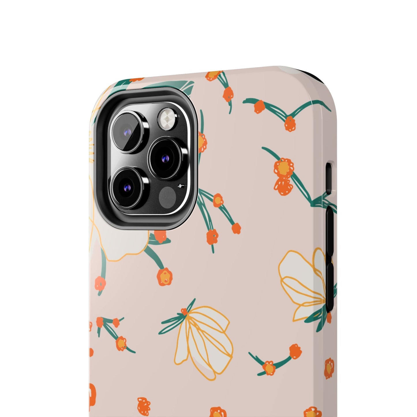 Elegant Magnolia Blossom Tough iPhone Case – Soft Blush Background, Shock - Resistant Design - BOGO Cases