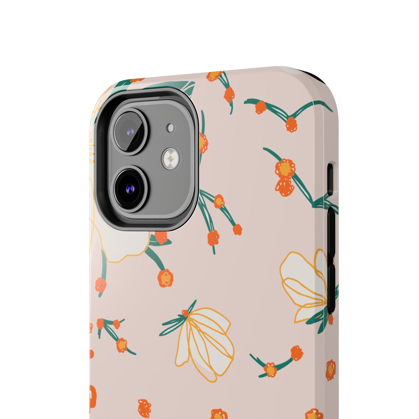 Elegant Magnolia Blossom Tough iPhone Case – Soft Blush Background, Shock - Resistant Design - BOGO Cases