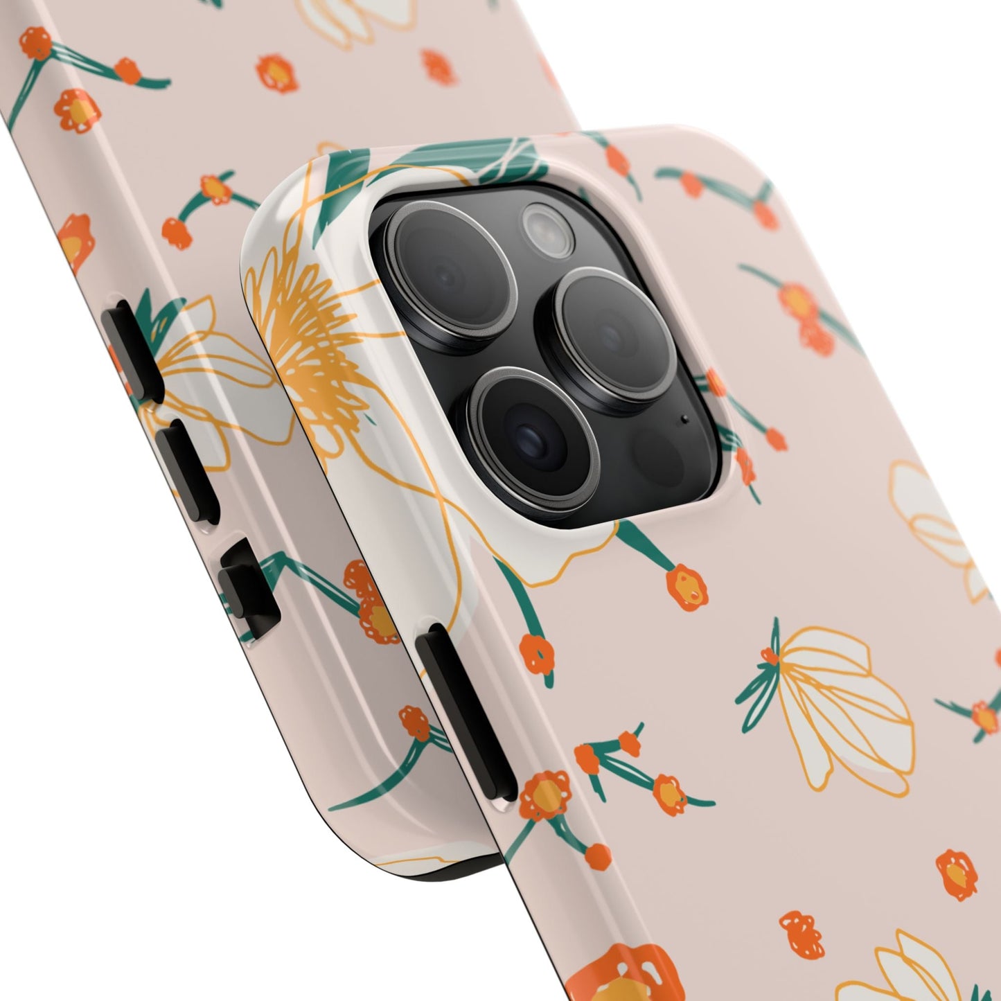 Elegant Magnolia Blossom Tough iPhone Case – Soft Blush Background, Shock - Resistant Design - BOGO Cases
