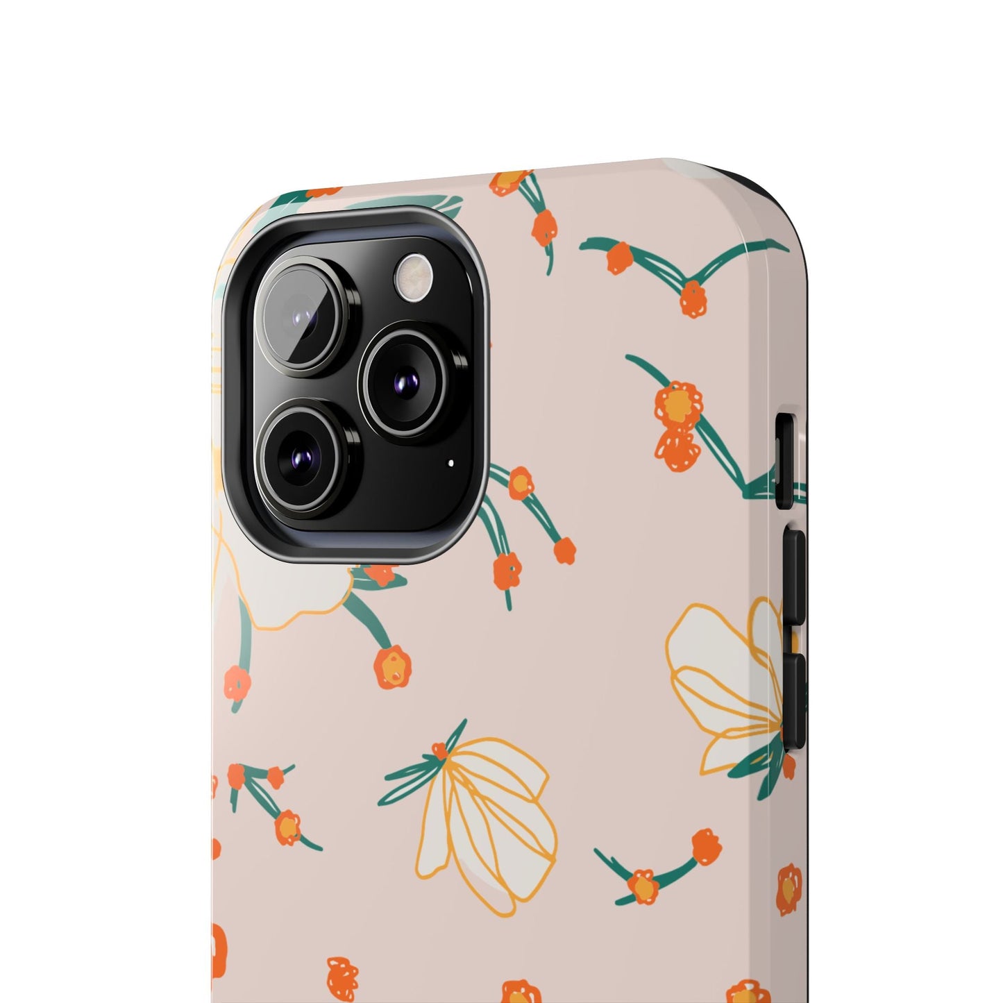 Elegant Magnolia Blossom Tough iPhone Case – Soft Blush Background, Shock - Resistant Design - BOGO Cases