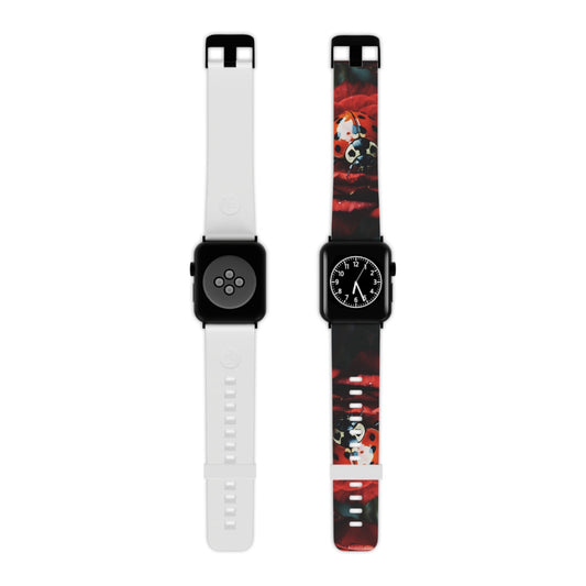 Elegant Rose & Ladybug Charm Apple Watch Band - BOGO Cases
