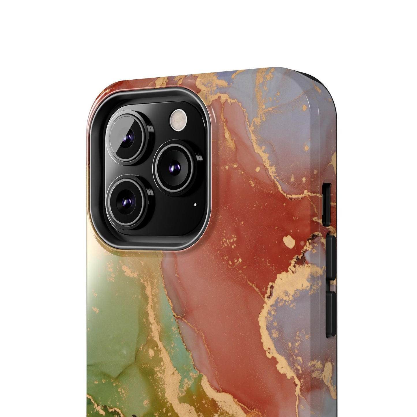 Emerald Orange Marble iPhone Case - Green Marble Case with Luxe Gold Swirls - BOGO Cases