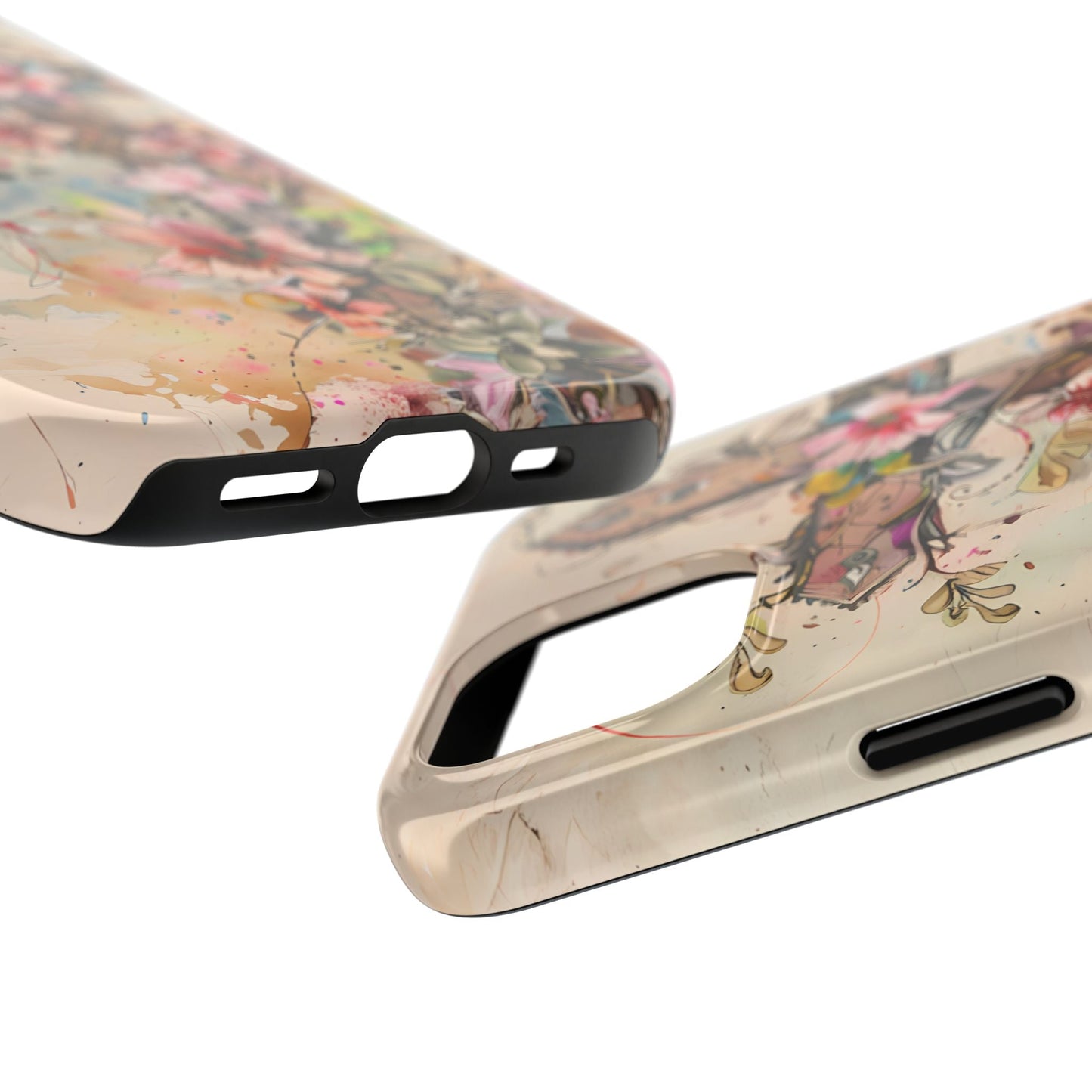 Floral Cross Watercolor - iPhone Case, Christian Art & Protective Design - BOGO Cases