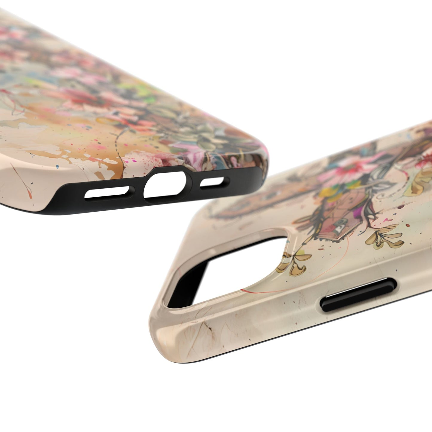 Floral Cross Watercolor - iPhone Case, Christian Art & Protective Design - BOGO Cases