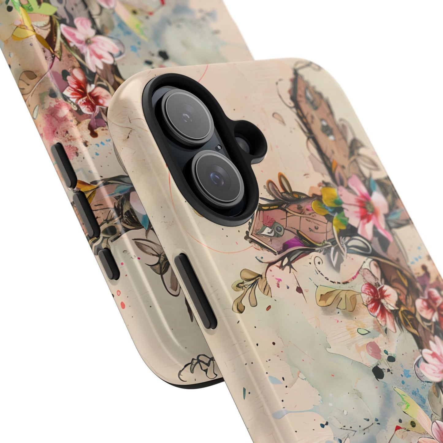 Floral Cross Watercolor - iPhone Case, Christian Art & Protective Design - BOGO Cases