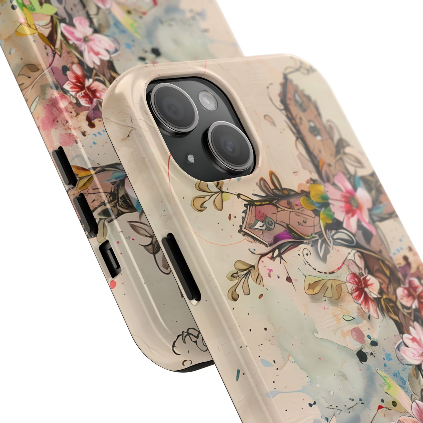Floral Cross Watercolor - iPhone Case, Christian Art & Protective Design - BOGO Cases