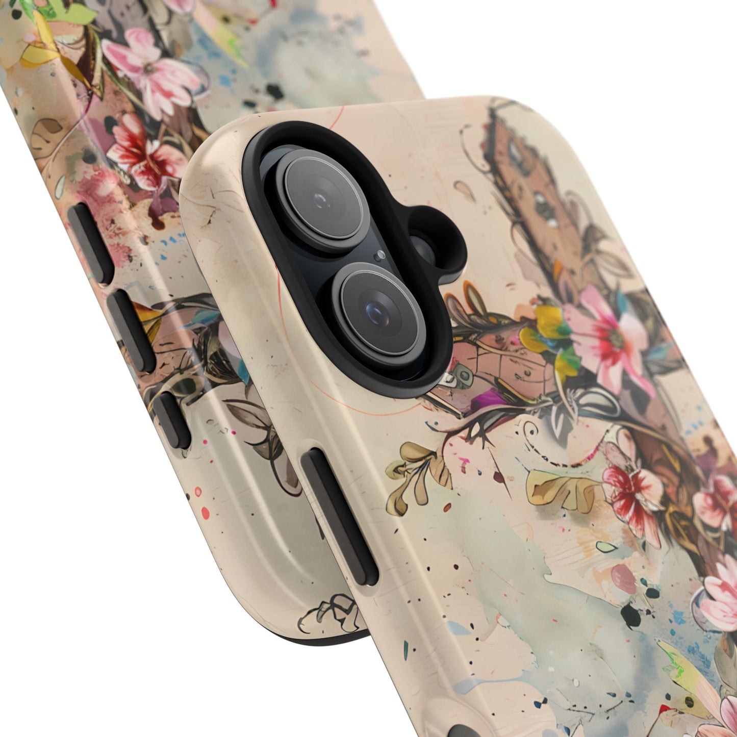 Floral Cross Watercolor - iPhone Case, Christian Art & Protective Design - BOGO Cases