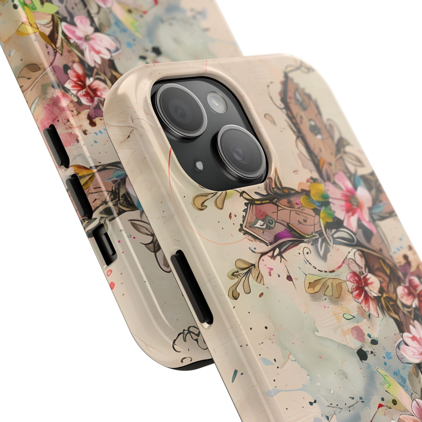 Floral Cross Watercolor - iPhone Case, Christian Art & Protective Design - BOGO Cases
