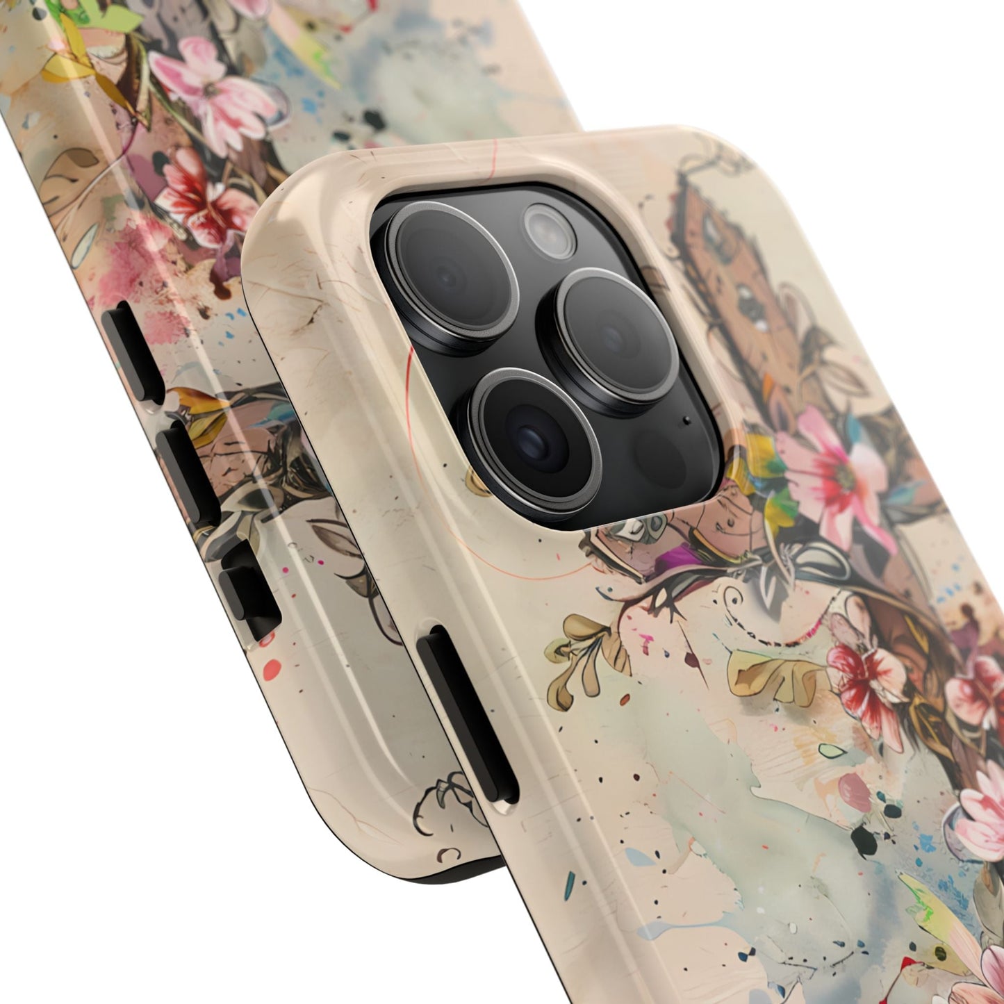 Floral Cross Watercolor - iPhone Case, Christian Art & Protective Design - BOGO Cases