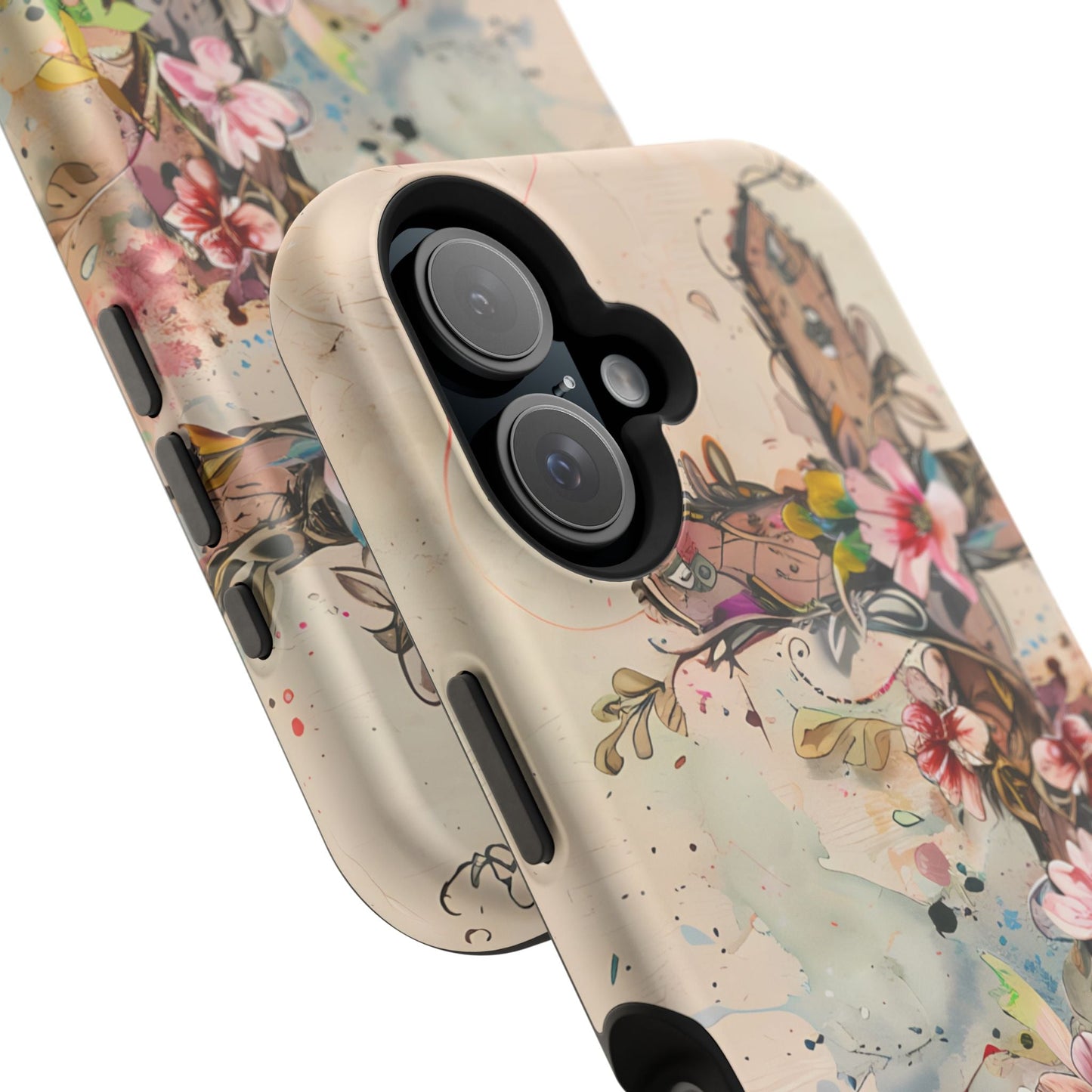 Floral Cross Watercolor - MagSafe iPhone Case, Christian Art & Wireless Charging Compatible - BOGO Cases