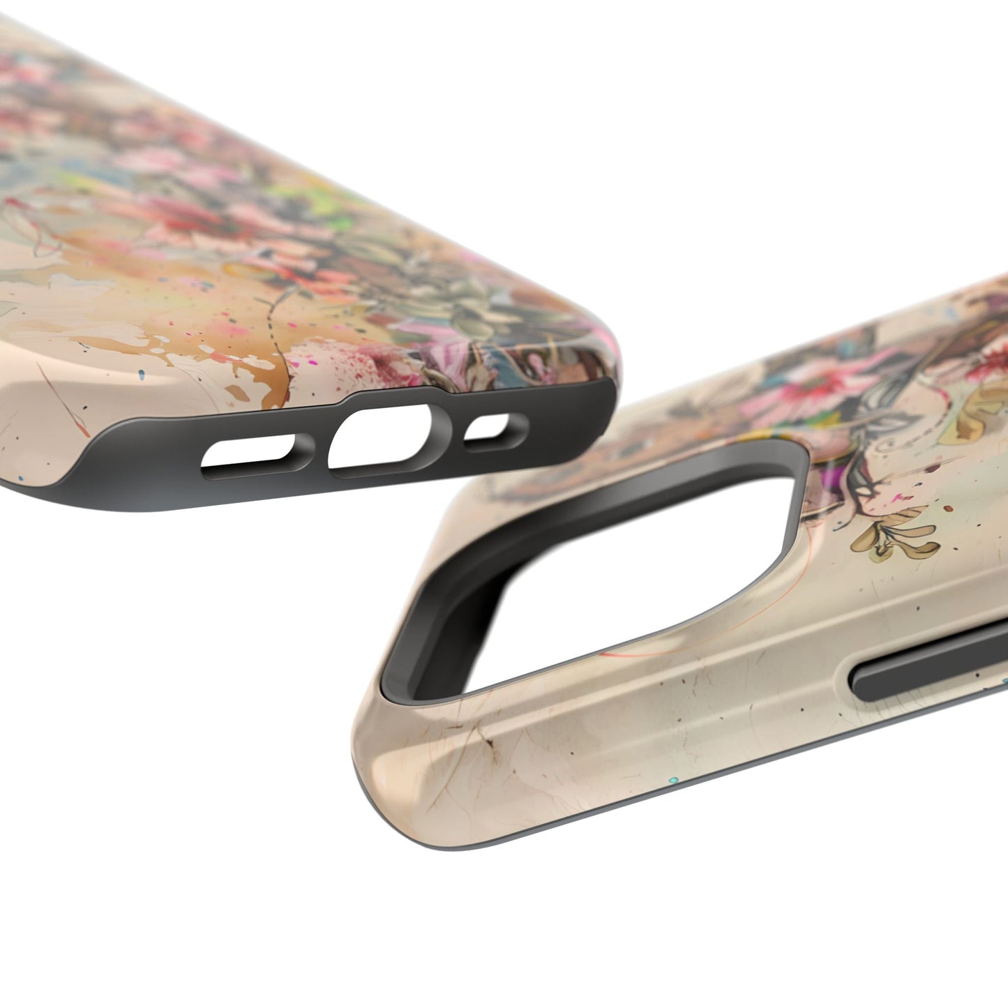 Floral Cross Watercolor - MagSafe iPhone Case, Christian Art & Wireless Charging Compatible - BOGO Cases