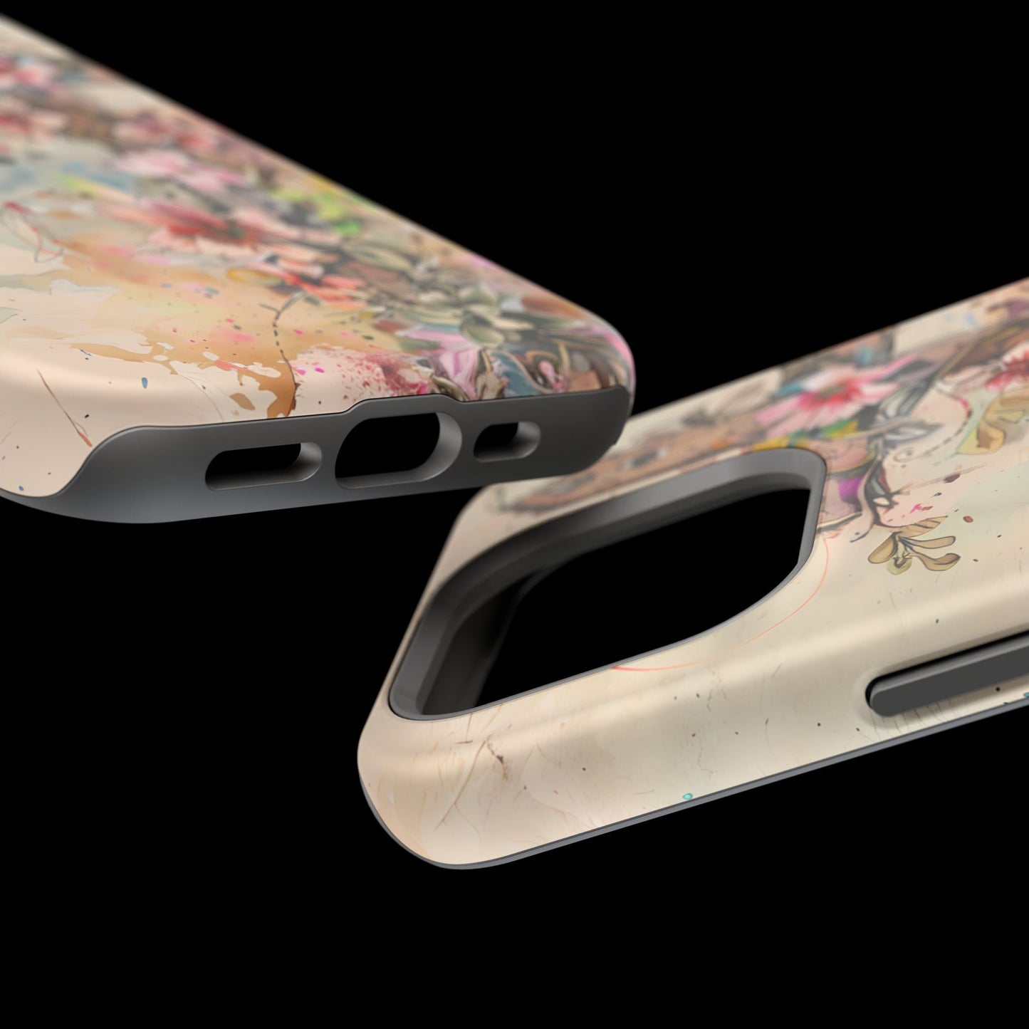 Floral Cross Watercolor - MagSafe iPhone Case, Christian Art & Wireless Charging Compatible - BOGO Cases