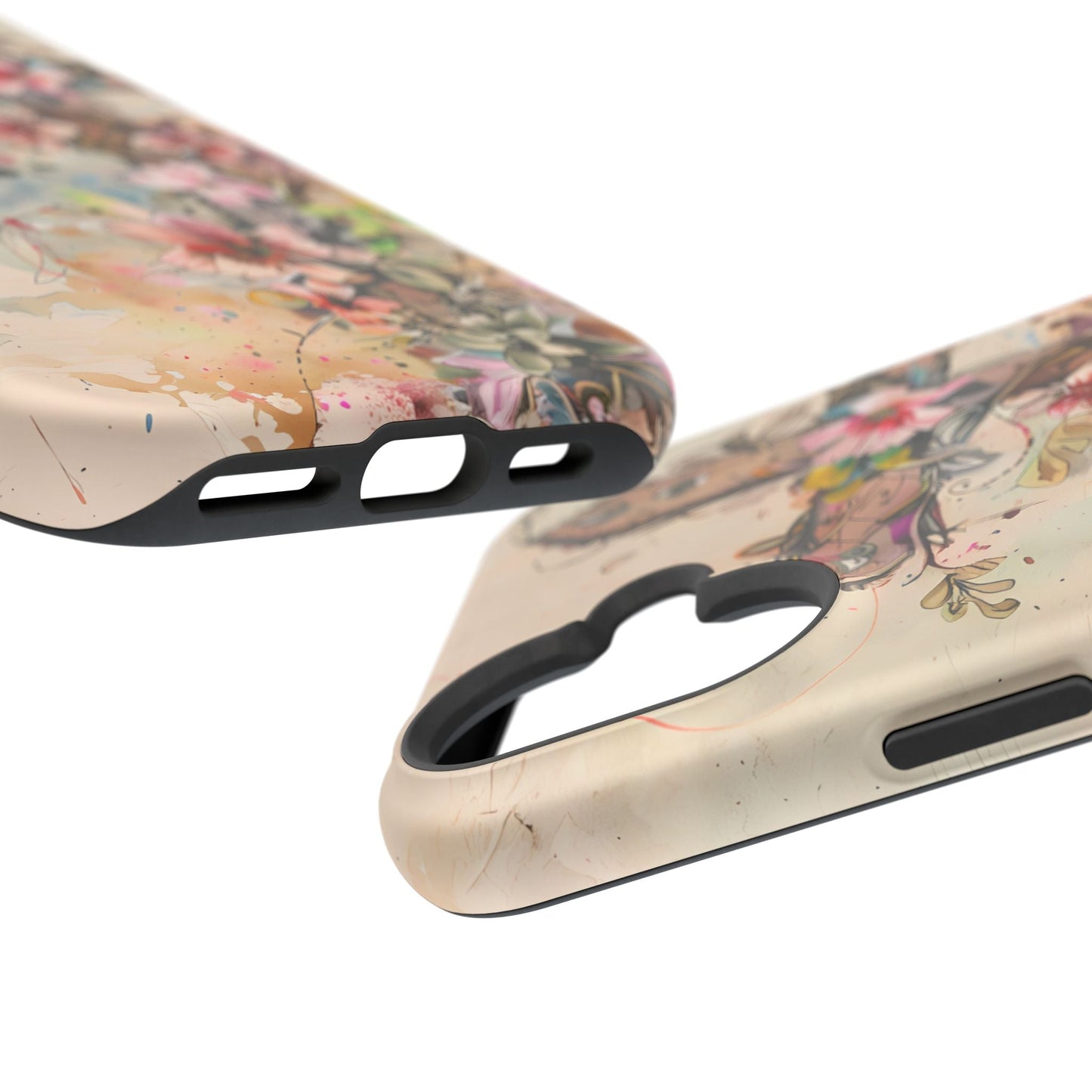 Floral Cross Watercolor - MagSafe iPhone Case, Christian Art & Wireless Charging Compatible - BOGO Cases