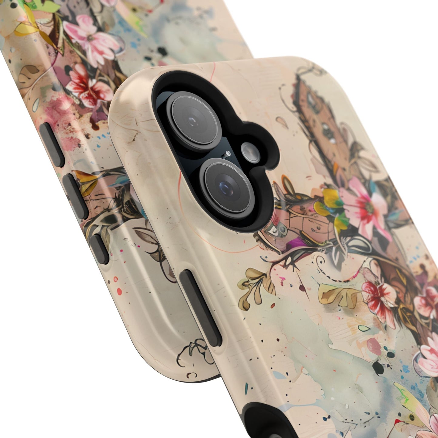 Floral Cross Watercolor - MagSafe iPhone Case, Christian Art & Wireless Charging Compatible - BOGO Cases