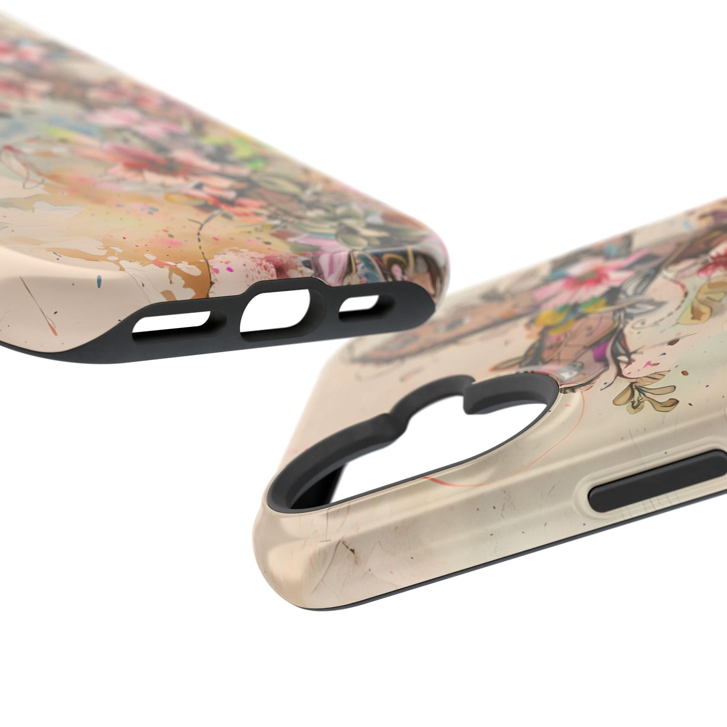 Floral Cross Watercolor - MagSafe iPhone Case, Christian Art & Wireless Charging Compatible - BOGO Cases
