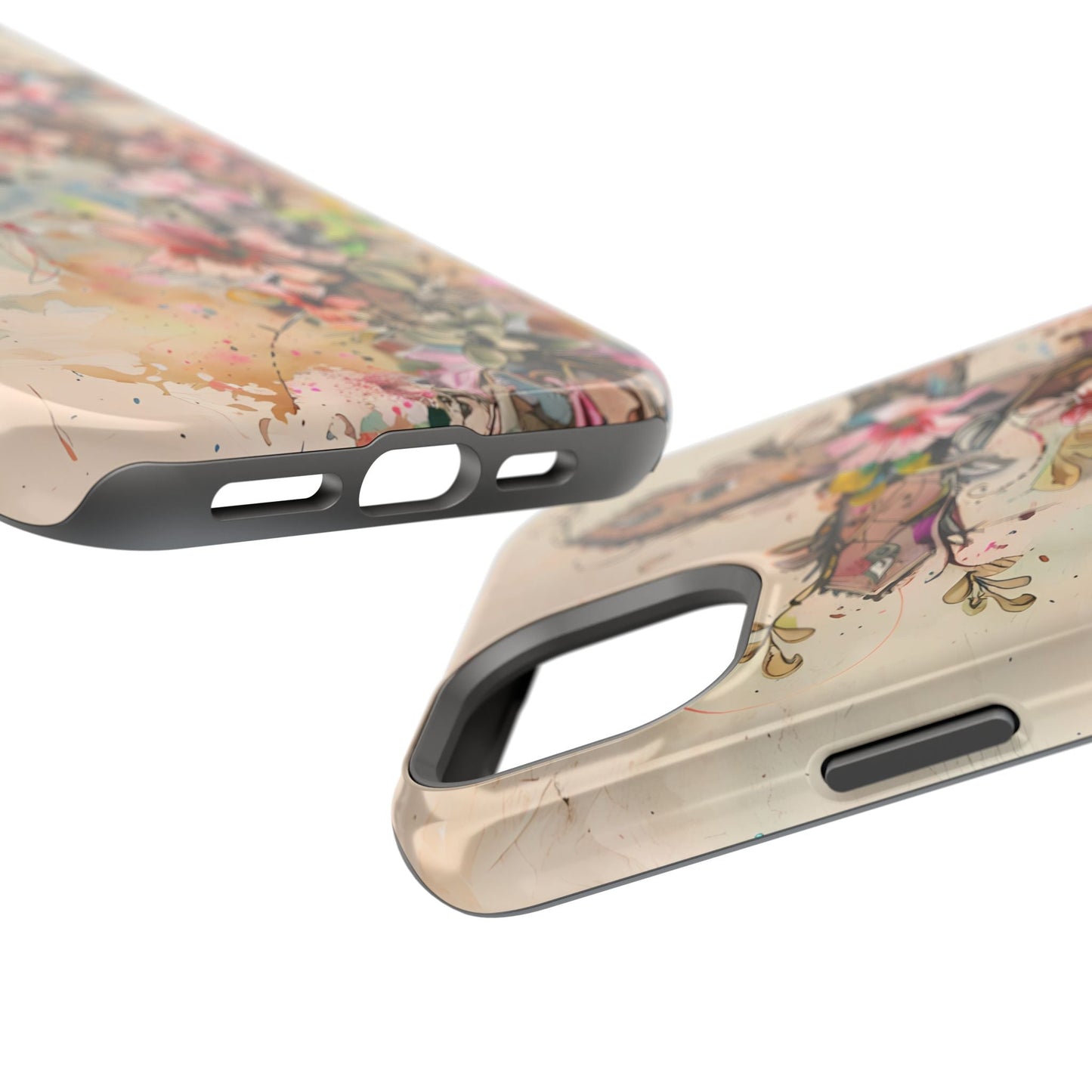 Floral Cross Watercolor - MagSafe iPhone Case, Christian Art & Wireless Charging Compatible - BOGO Cases