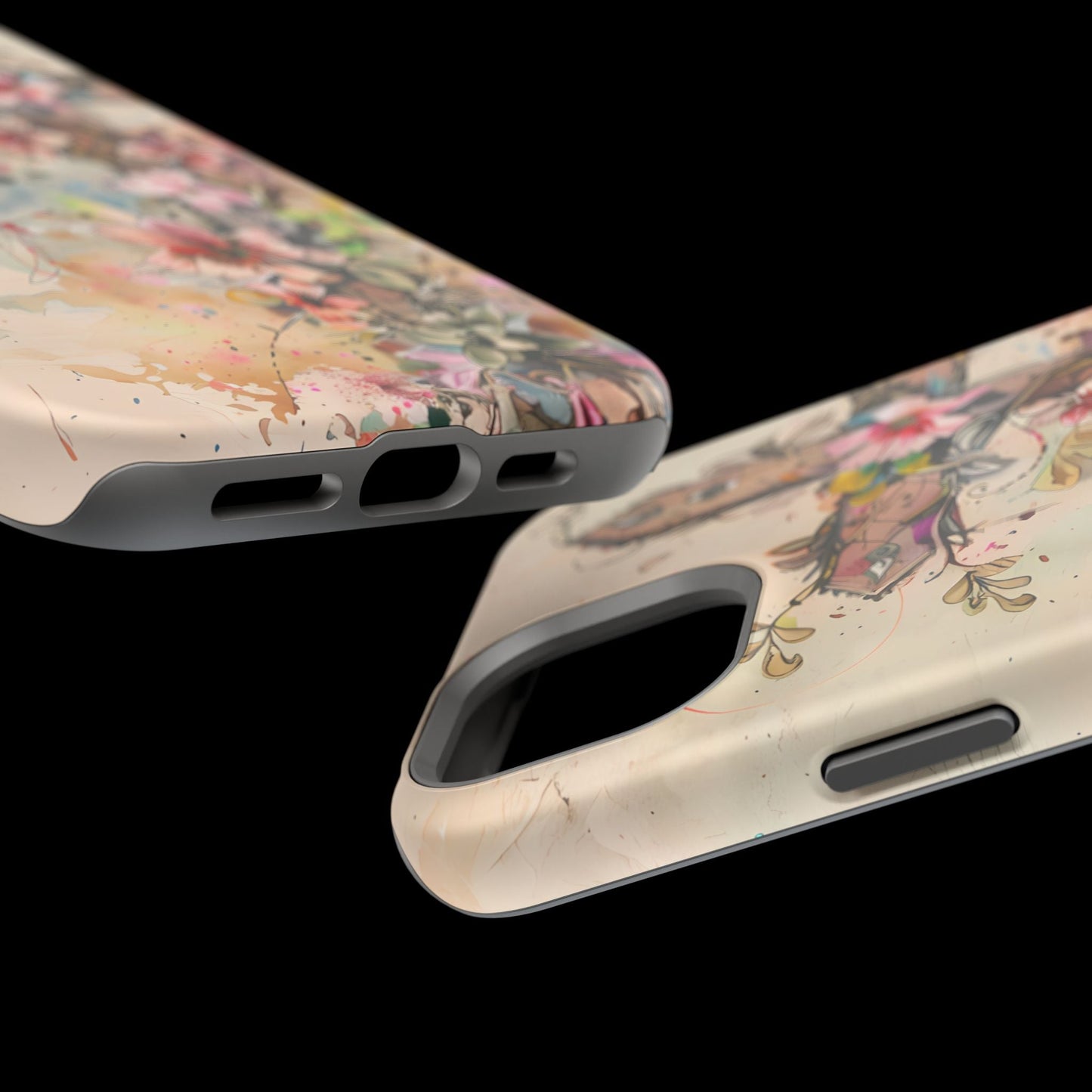 Floral Cross Watercolor - MagSafe iPhone Case, Christian Art & Wireless Charging Compatible - BOGO Cases
