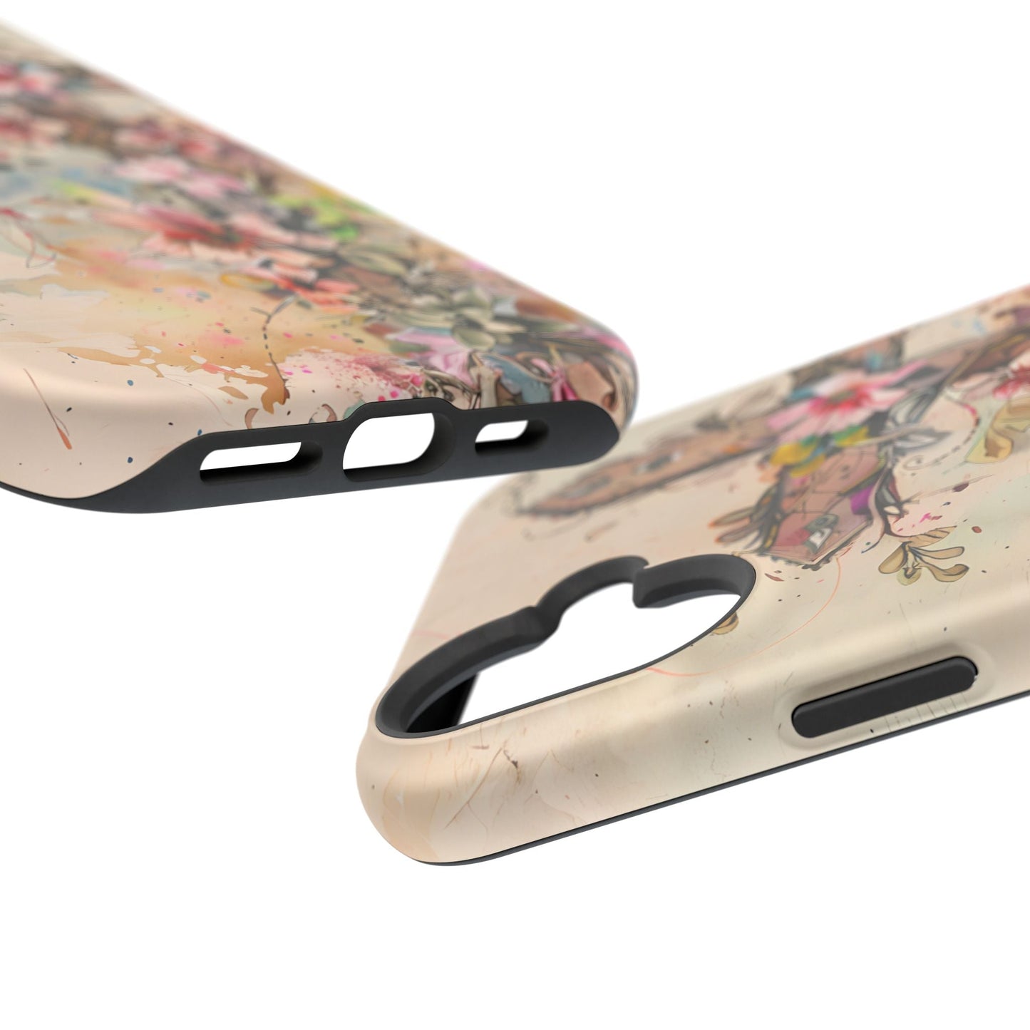 Floral Cross Watercolor - MagSafe iPhone Case, Christian Art & Wireless Charging Compatible - BOGO Cases