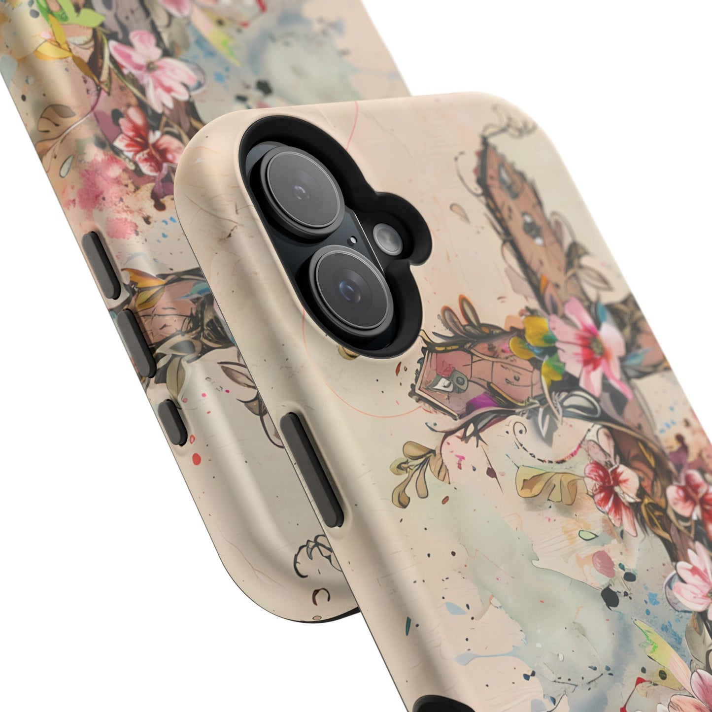 Floral Cross Watercolor - MagSafe iPhone Case, Christian Art & Wireless Charging Compatible - BOGO Cases