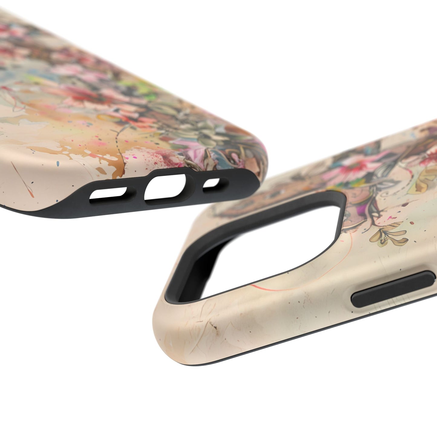 Floral Cross Watercolor - MagSafe iPhone Case, Christian Art & Wireless Charging Compatible - BOGO Cases