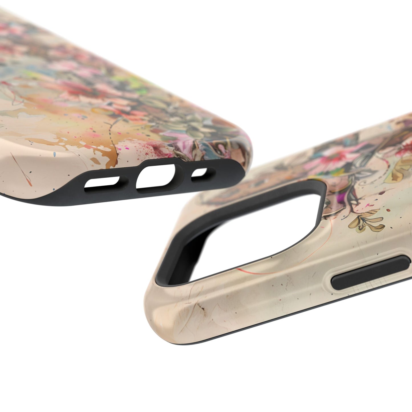 Floral Cross Watercolor - MagSafe iPhone Case, Christian Art & Wireless Charging Compatible - BOGO Cases