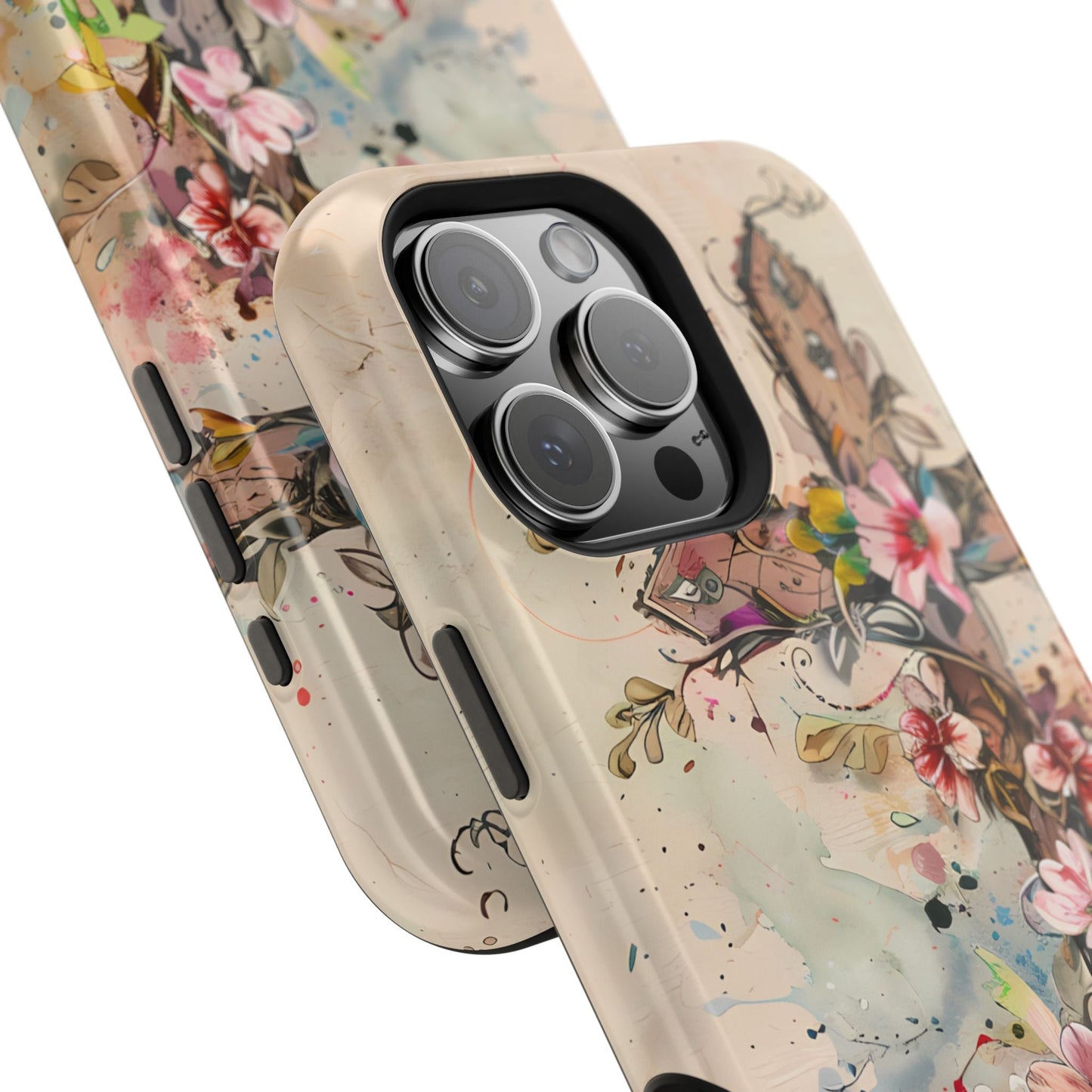 Floral Cross Watercolor - MagSafe iPhone Case, Christian Art & Wireless Charging Compatible - BOGO Cases