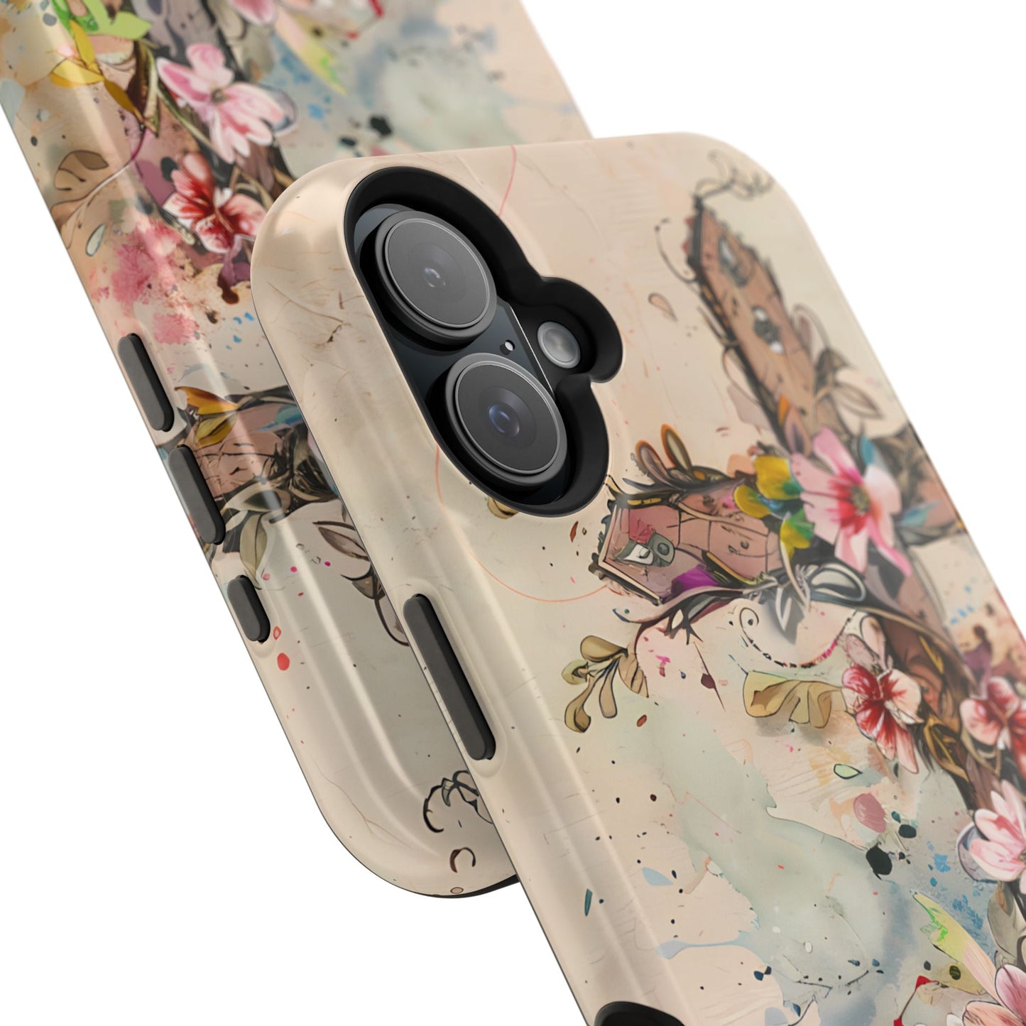 Floral Cross Watercolor - MagSafe iPhone Case, Christian Art & Wireless Charging Compatible - BOGO Cases