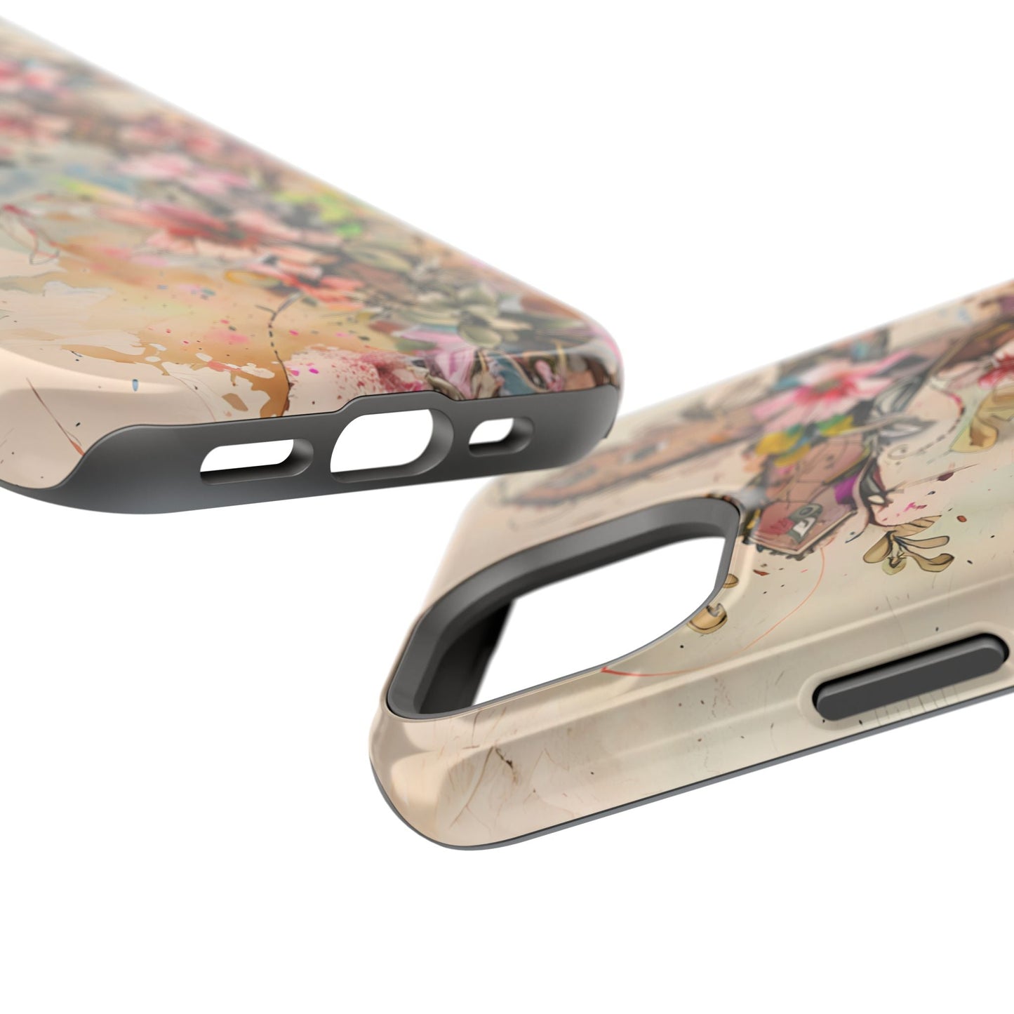 Floral Cross Watercolor - MagSafe iPhone Case, Christian Art & Wireless Charging Compatible - BOGO Cases