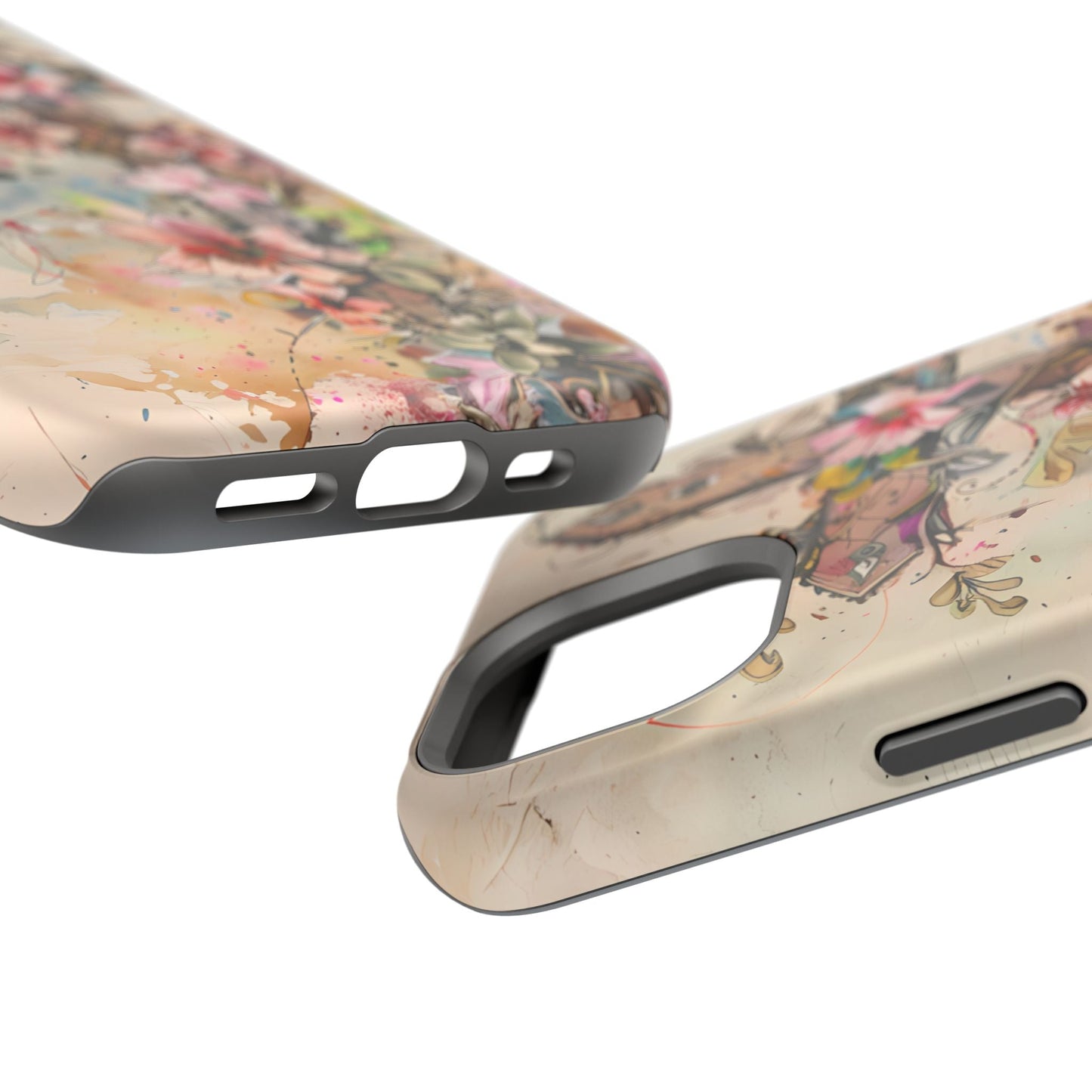 Floral Cross Watercolor - MagSafe iPhone Case, Christian Art & Wireless Charging Compatible - BOGO Cases