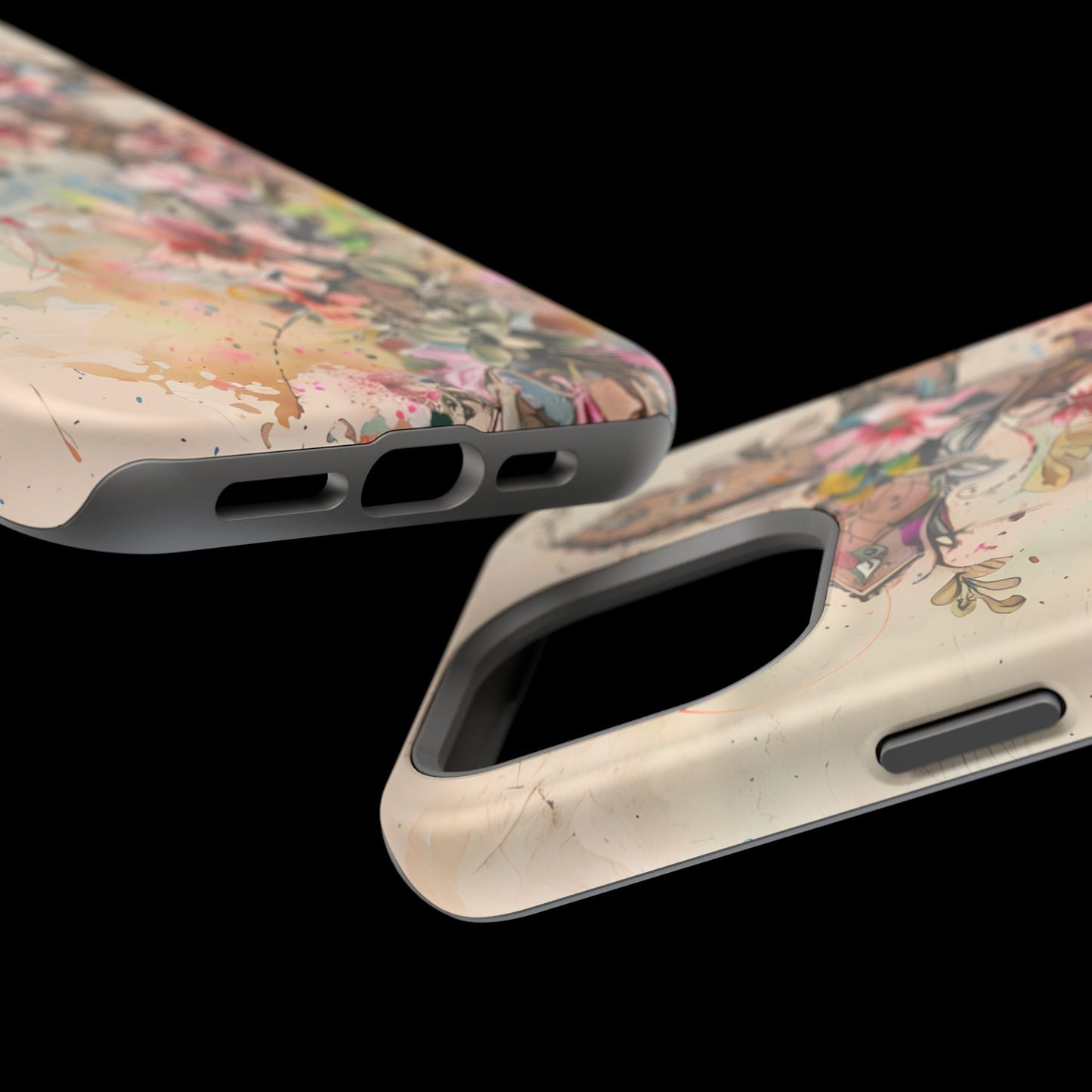 Floral Cross Watercolor - MagSafe iPhone Case, Christian Art & Wireless Charging Compatible - BOGO Cases