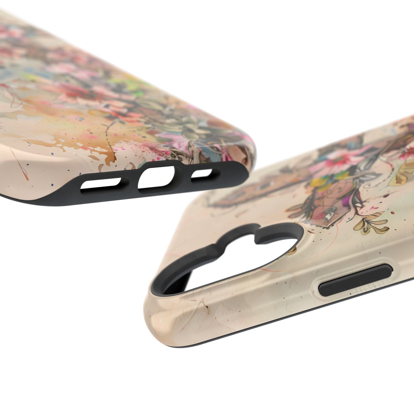 Floral Cross Watercolor - MagSafe iPhone Case, Christian Art & Wireless Charging Compatible - BOGO Cases