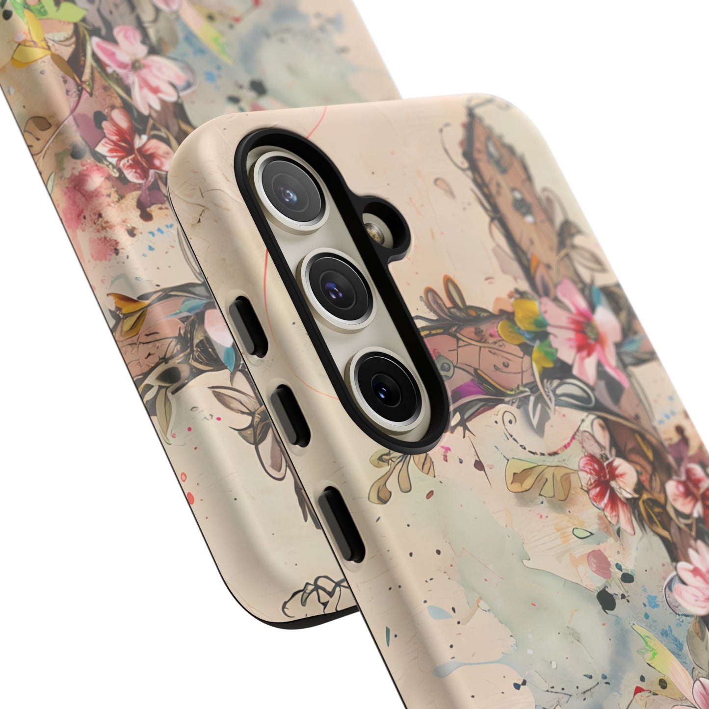Floral Cross Watercolor - Samsung Galaxy Case, Christian Faith & Art Design - BOGO Cases