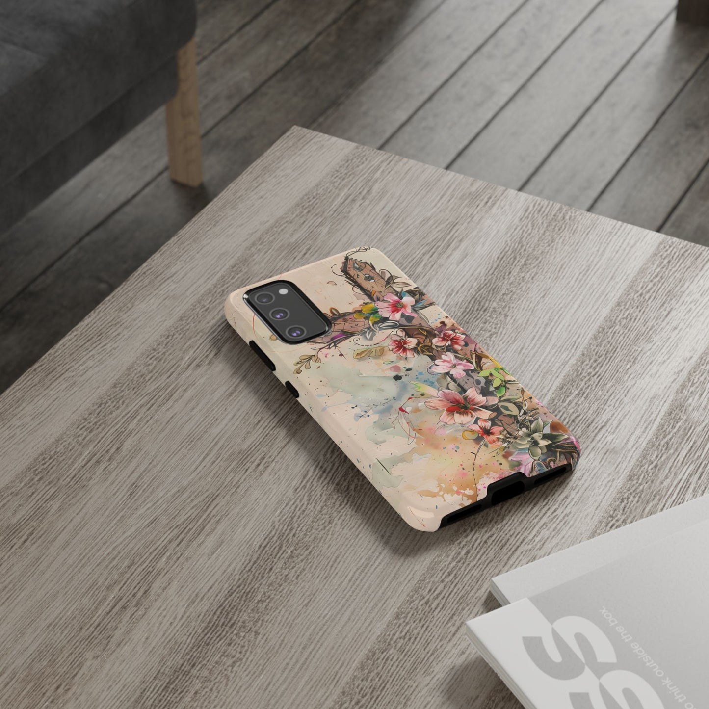 Floral Cross Watercolor - Samsung Galaxy Case, Christian Faith & Art Design - BOGO Cases