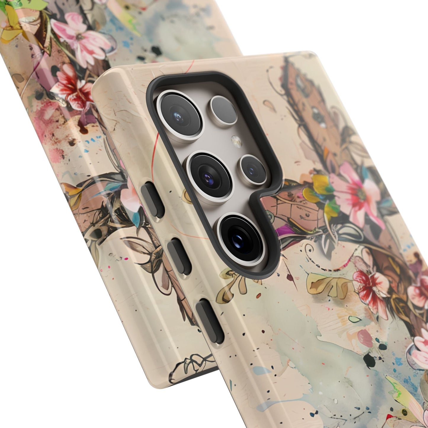 Floral Cross Watercolor - Samsung Galaxy Case, Christian Faith & Art Design - BOGO Cases