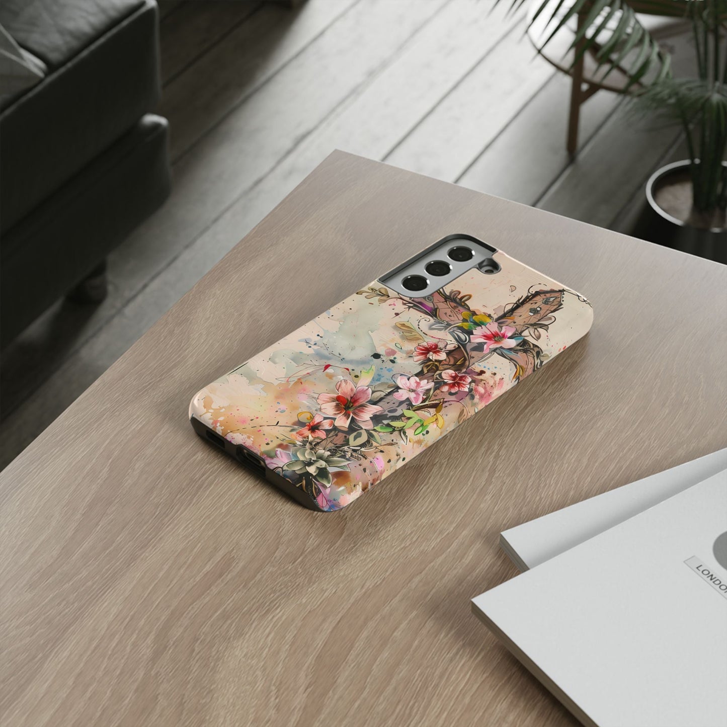 Floral Cross Watercolor - Samsung Galaxy Case, Christian Faith & Art Design - BOGO Cases