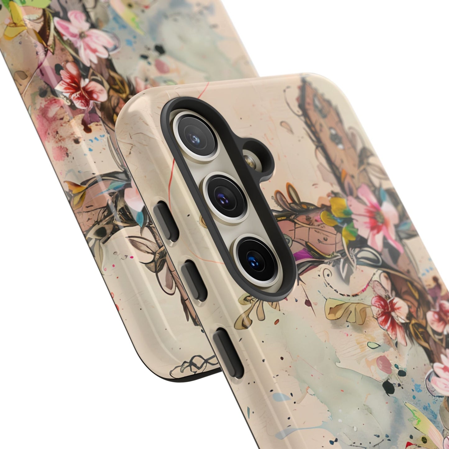 Floral Cross Watercolor - Samsung Galaxy Case, Christian Faith & Art Design - BOGO Cases