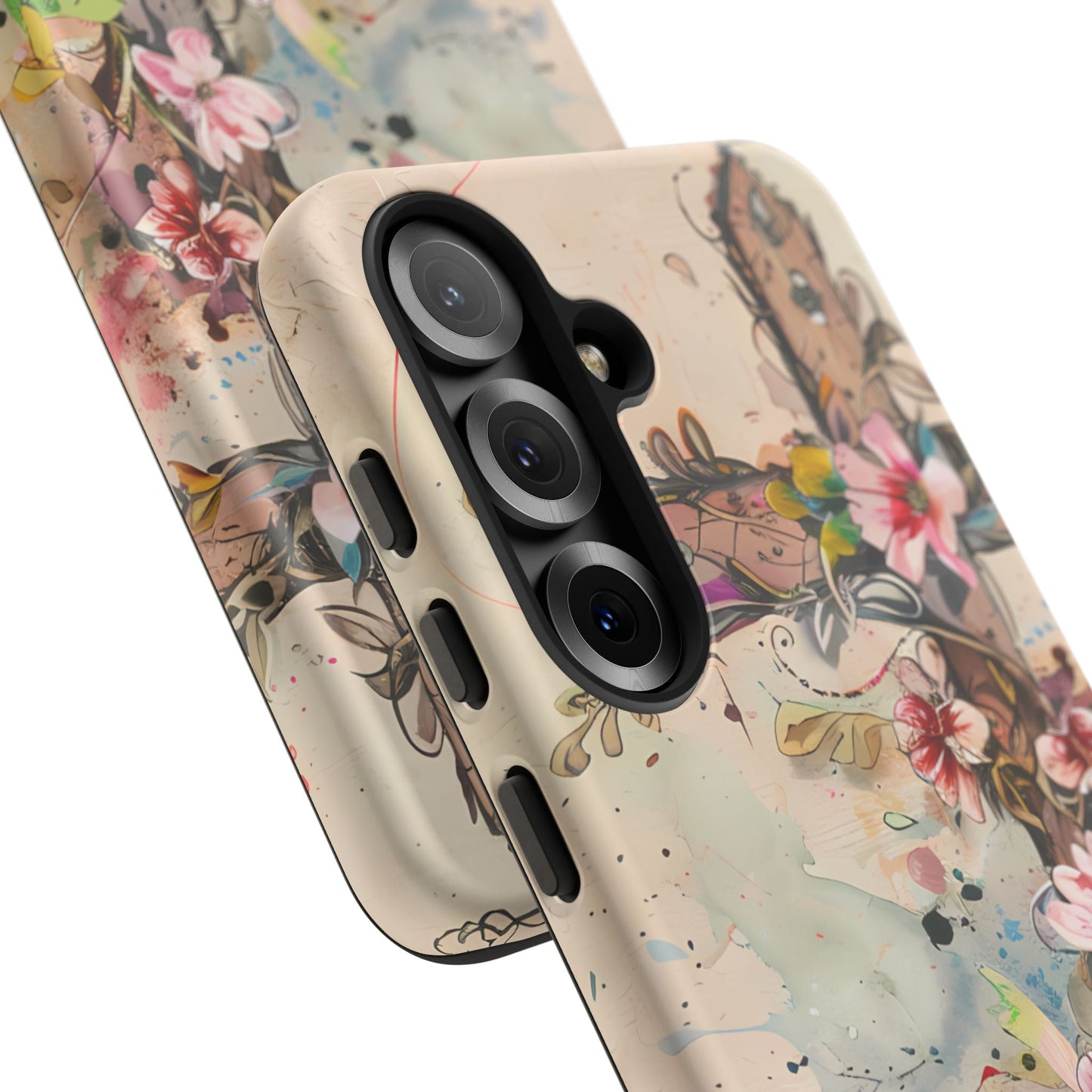 Floral Cross Watercolor - Samsung Galaxy Case, Christian Faith & Art Design - BOGO Cases