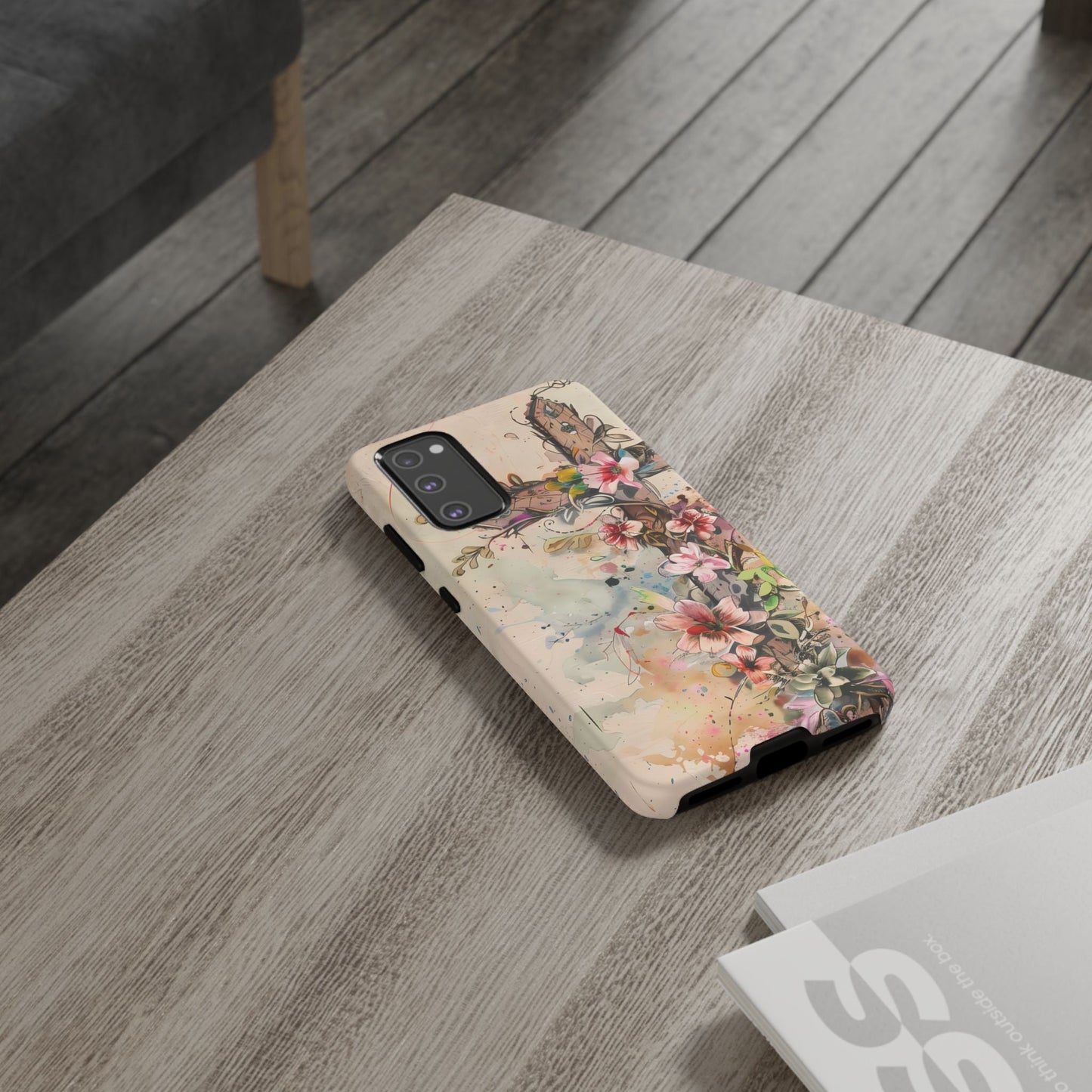 Floral Cross Watercolor - Samsung Galaxy Case, Christian Faith & Art Design - BOGO Cases