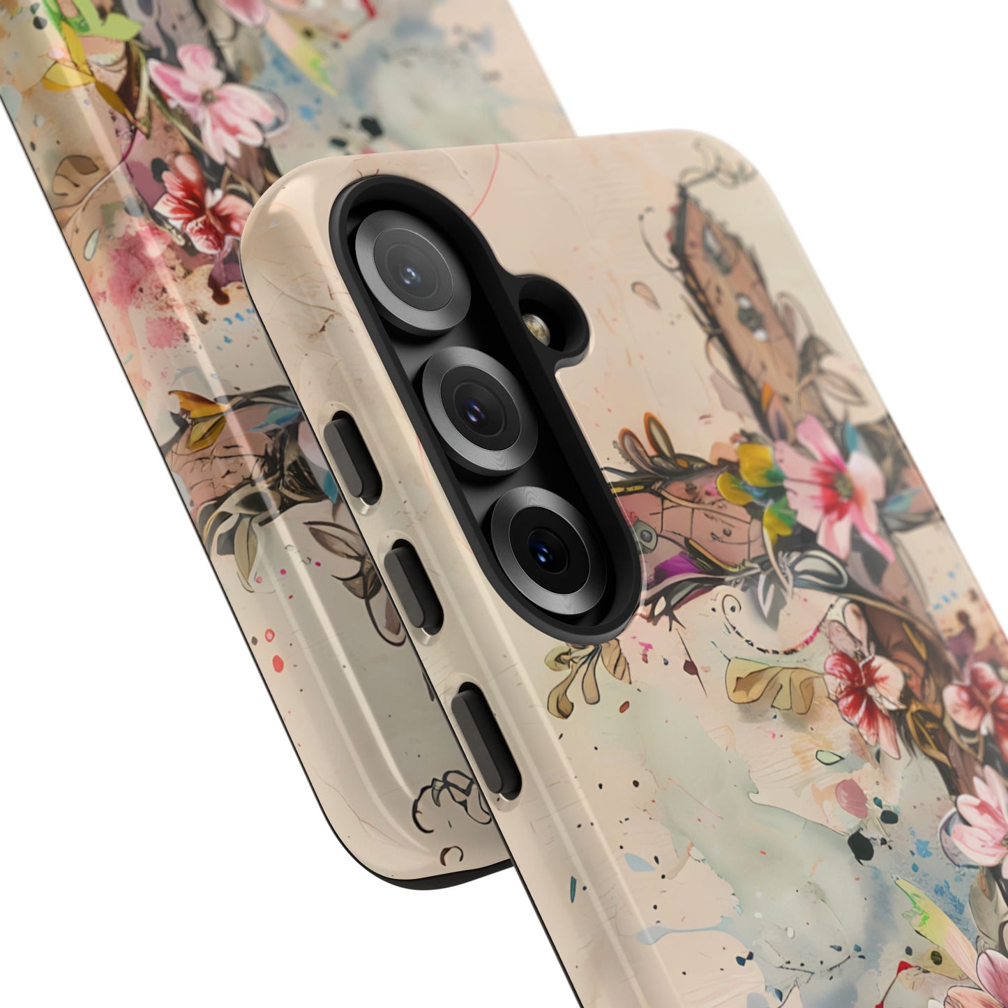 Floral Cross Watercolor - Samsung Galaxy Case, Christian Faith & Art Design - BOGO Cases