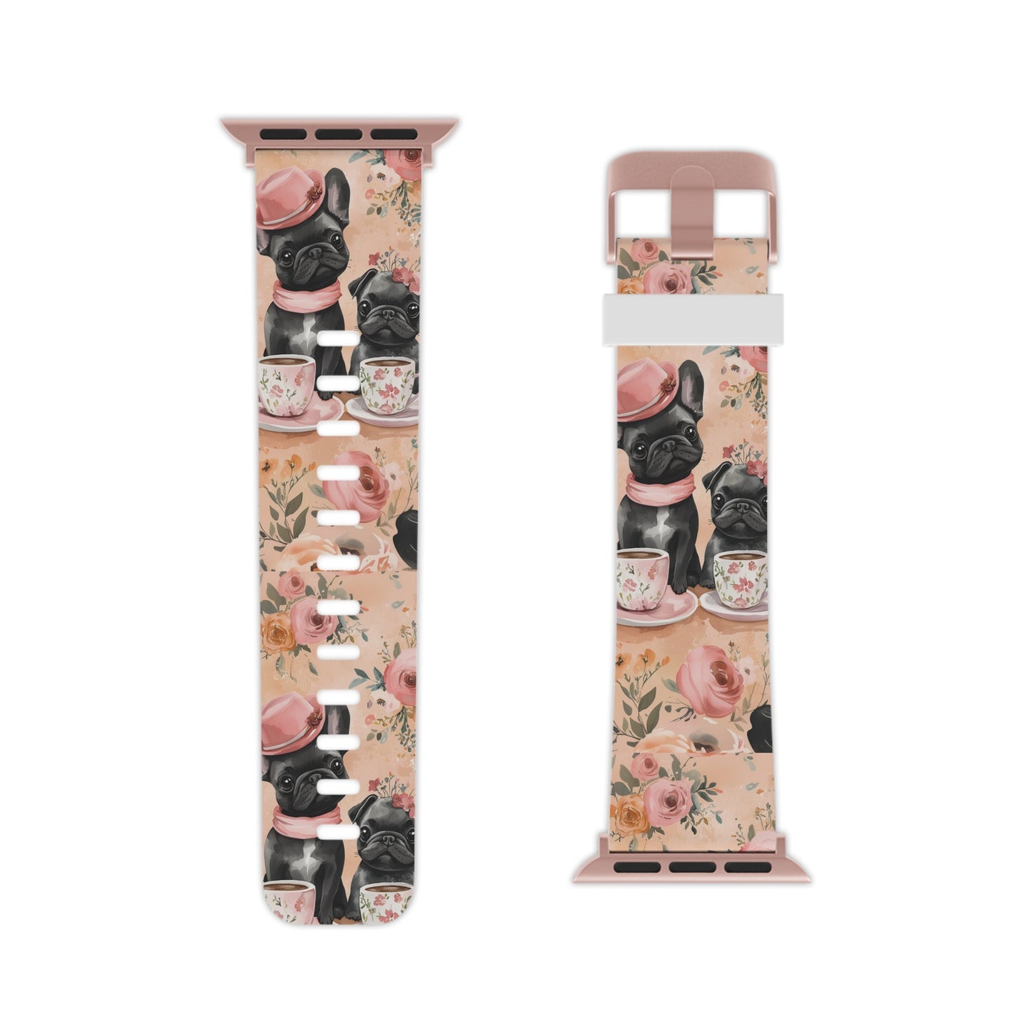 Floral French Bulldogs  Apple Watch Band - BOGO Cases