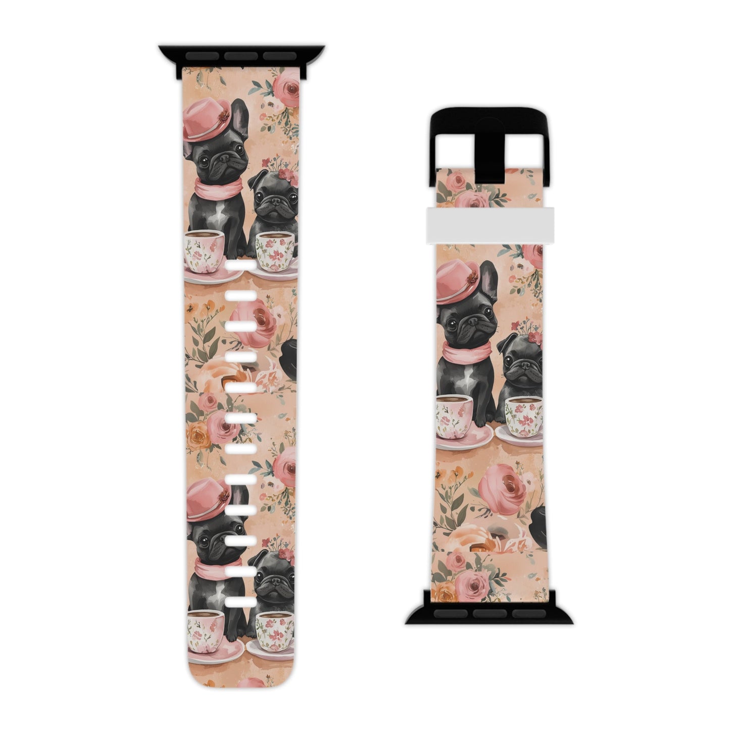 Floral French Bulldogs  Apple Watch Band - BOGO Cases