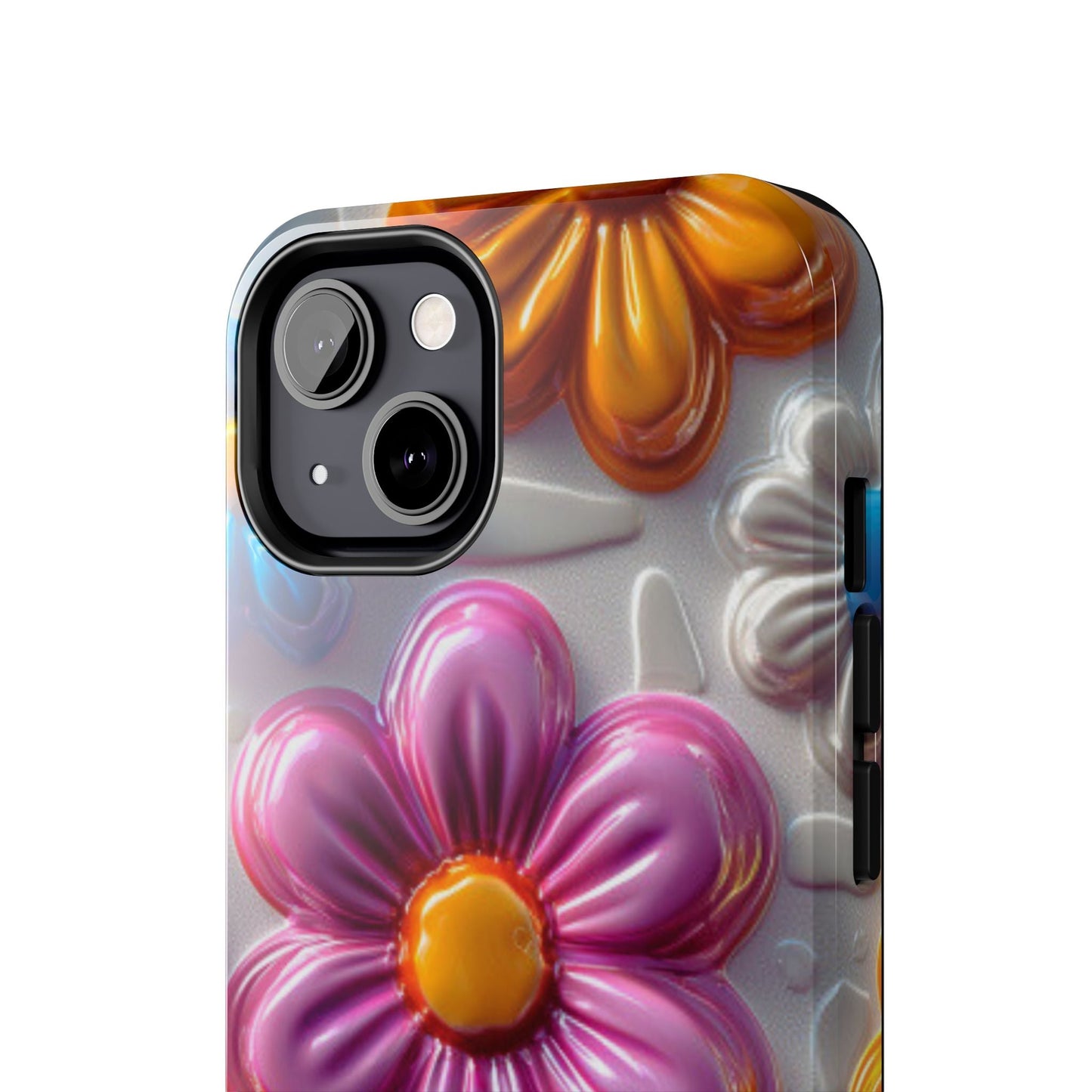 Glossy 3D Floral iPhone Case – Colorful Flower Pattern, Durable Protection - BOGO Cases