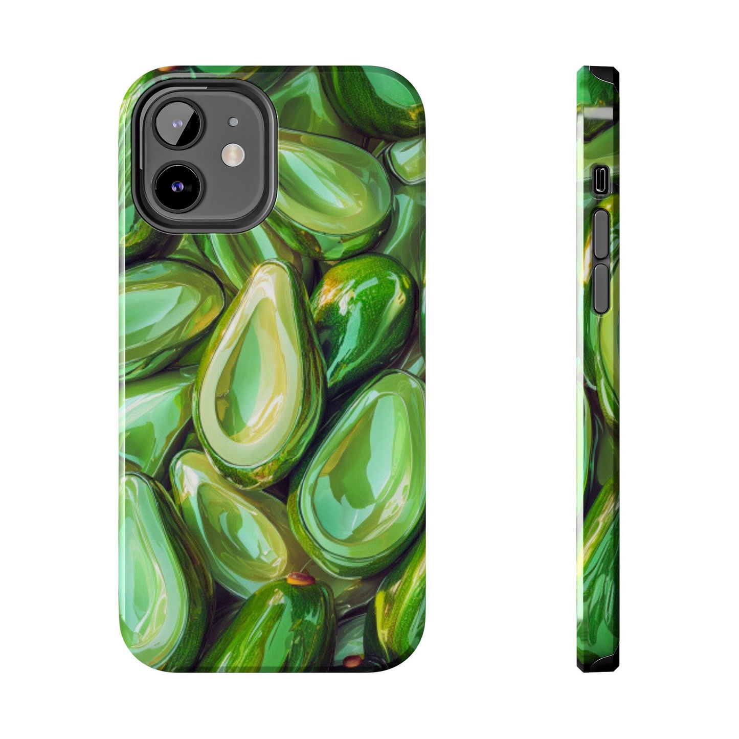 Glossy Avocado iPhone Case – Sleek Green 3D Fruit Design, Durable and Stylish - BOGO Cases