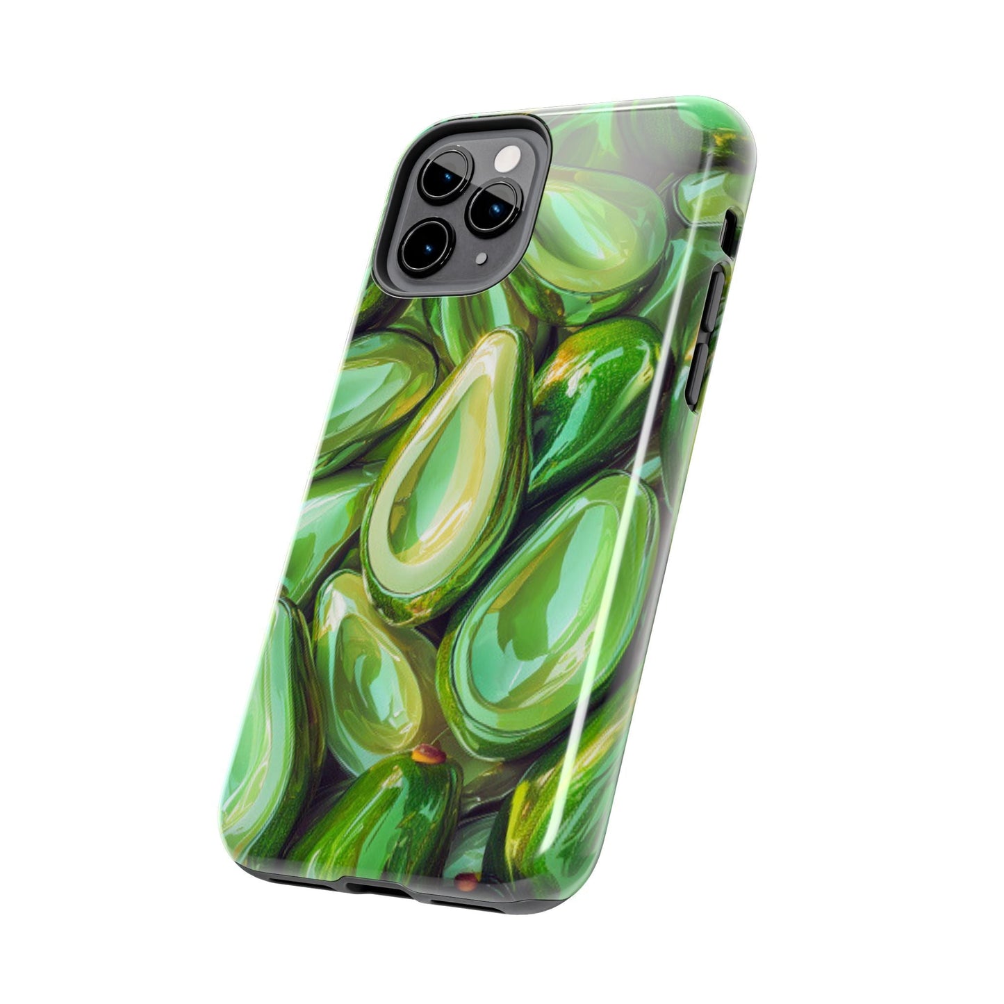 Glossy Avocado iPhone Case – Sleek Green 3D Fruit Design, Durable and Stylish - BOGO Cases
